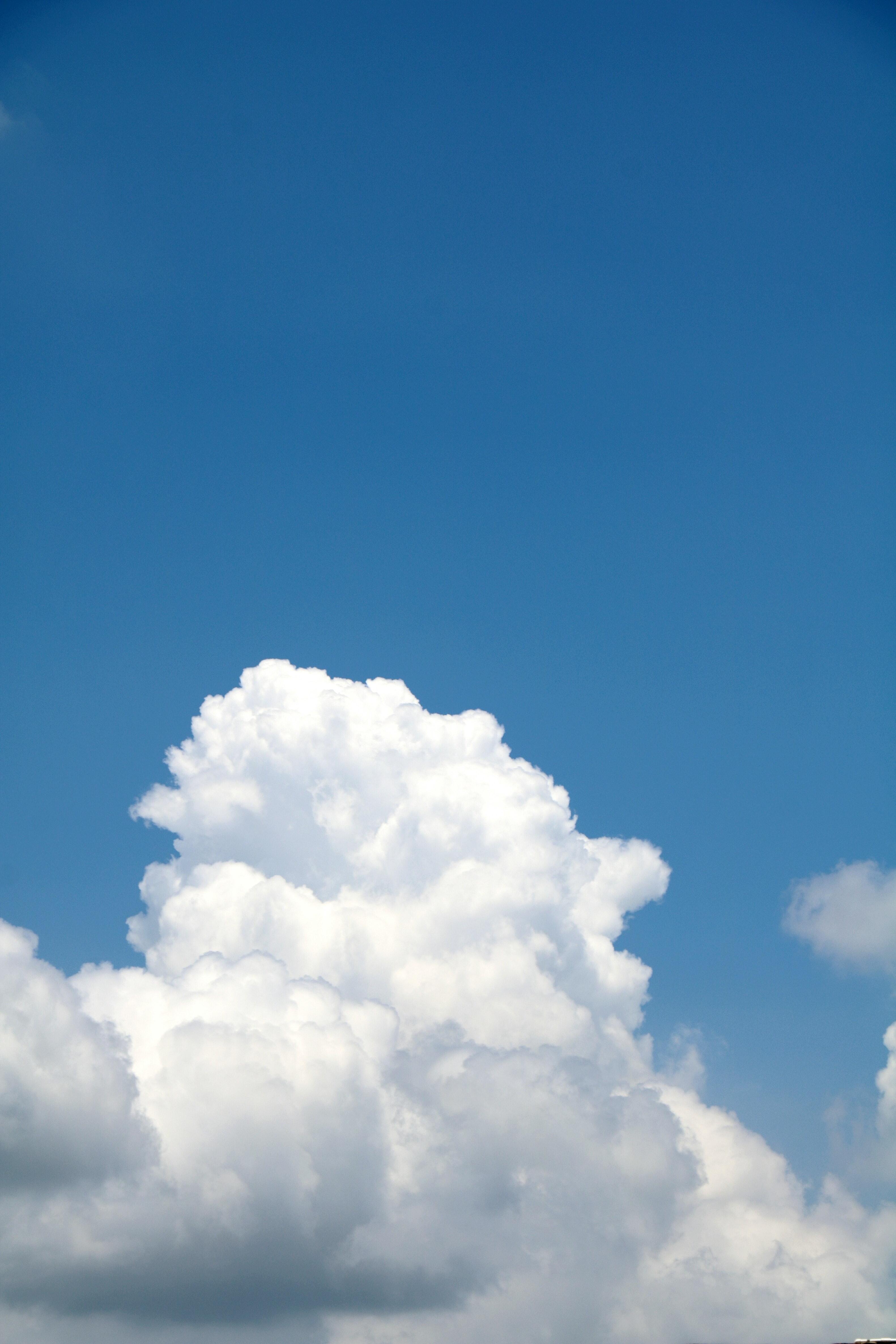 3163x4744 Fluffy clouds on bright blue sky · Free