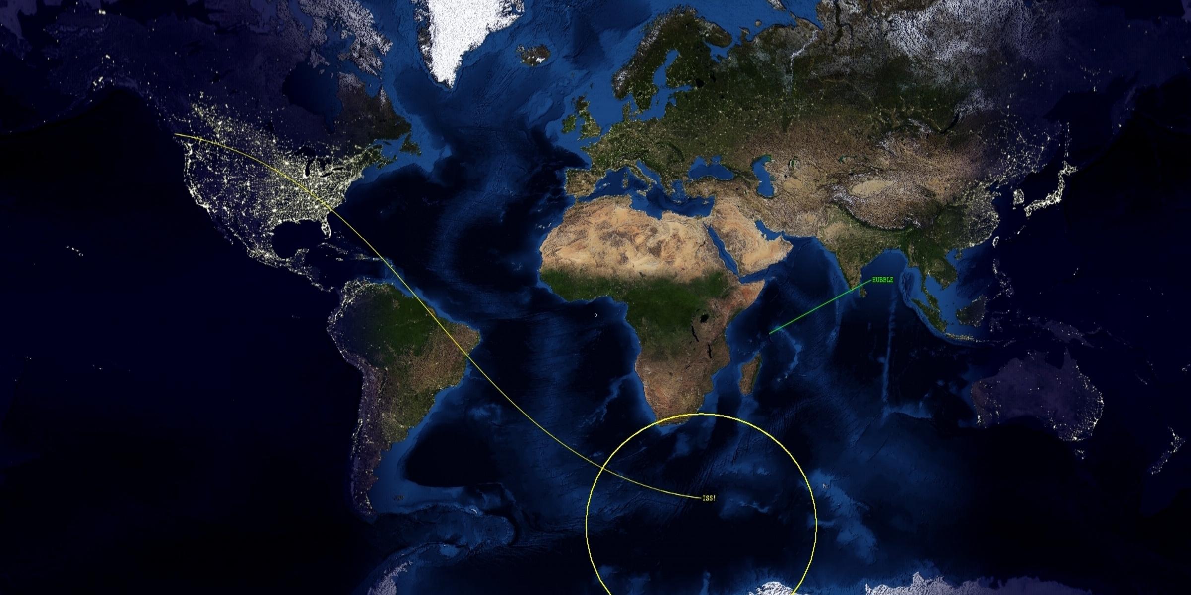 2400x1200 GitHub SeenFromSpace: A 'live' Earth Wallpaper Which Includes Day Night Phases, Night Lights, Clouds And Satellites In Different Projections