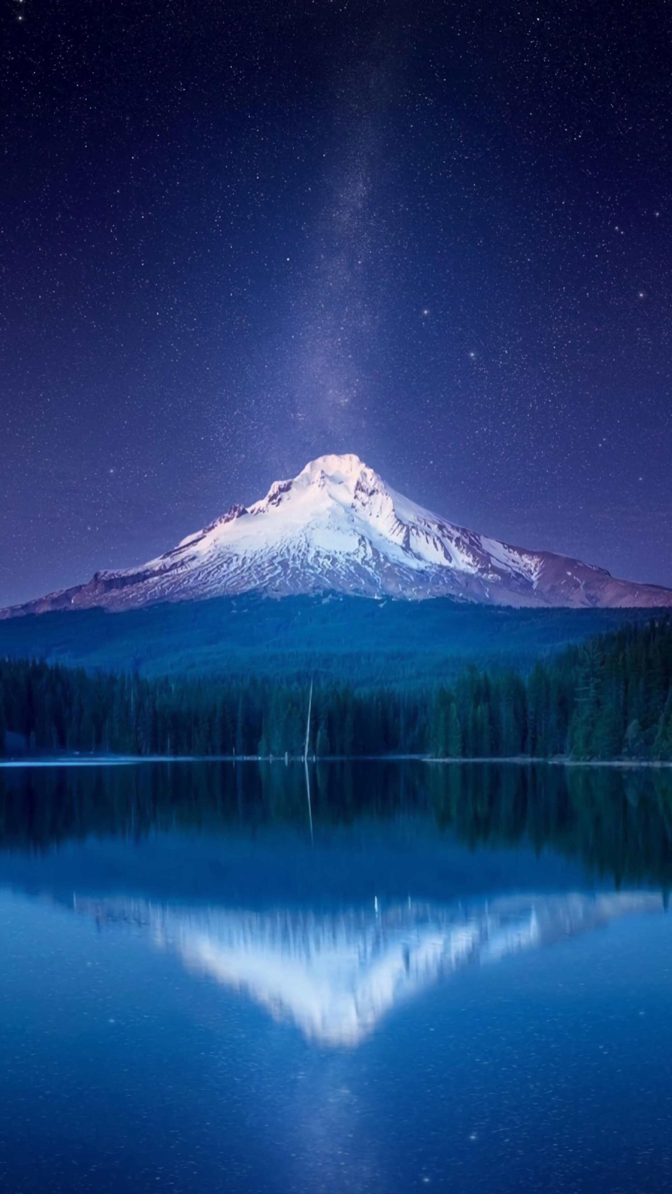 2160x3840 Mountain, Landscape, Lake, Scenery, Night, Sky, Stars, 4K phone HD Wallpaper, Image, Background, Photo and Picture. Mocah HD Wallpaper