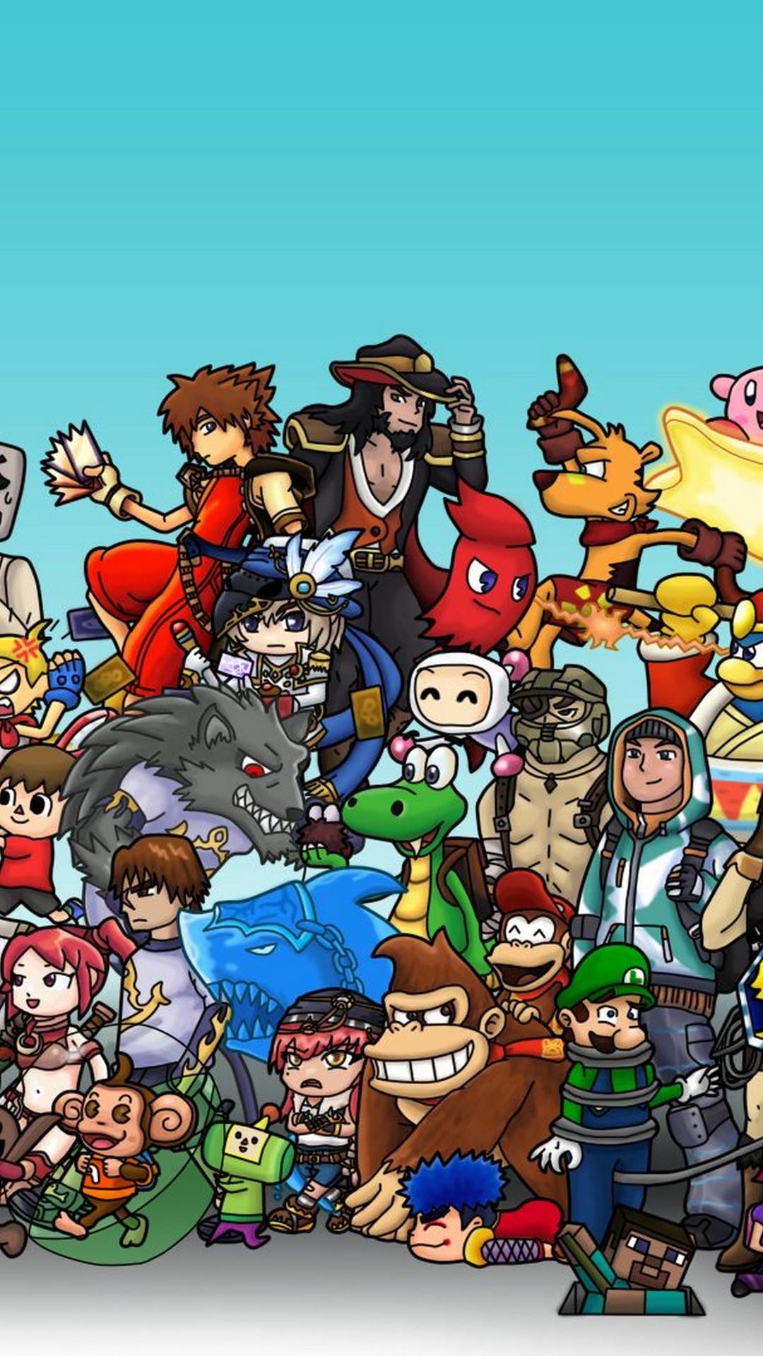 1080x1920 Video Game Background For Android With High Resolution Old Video Game Characters
