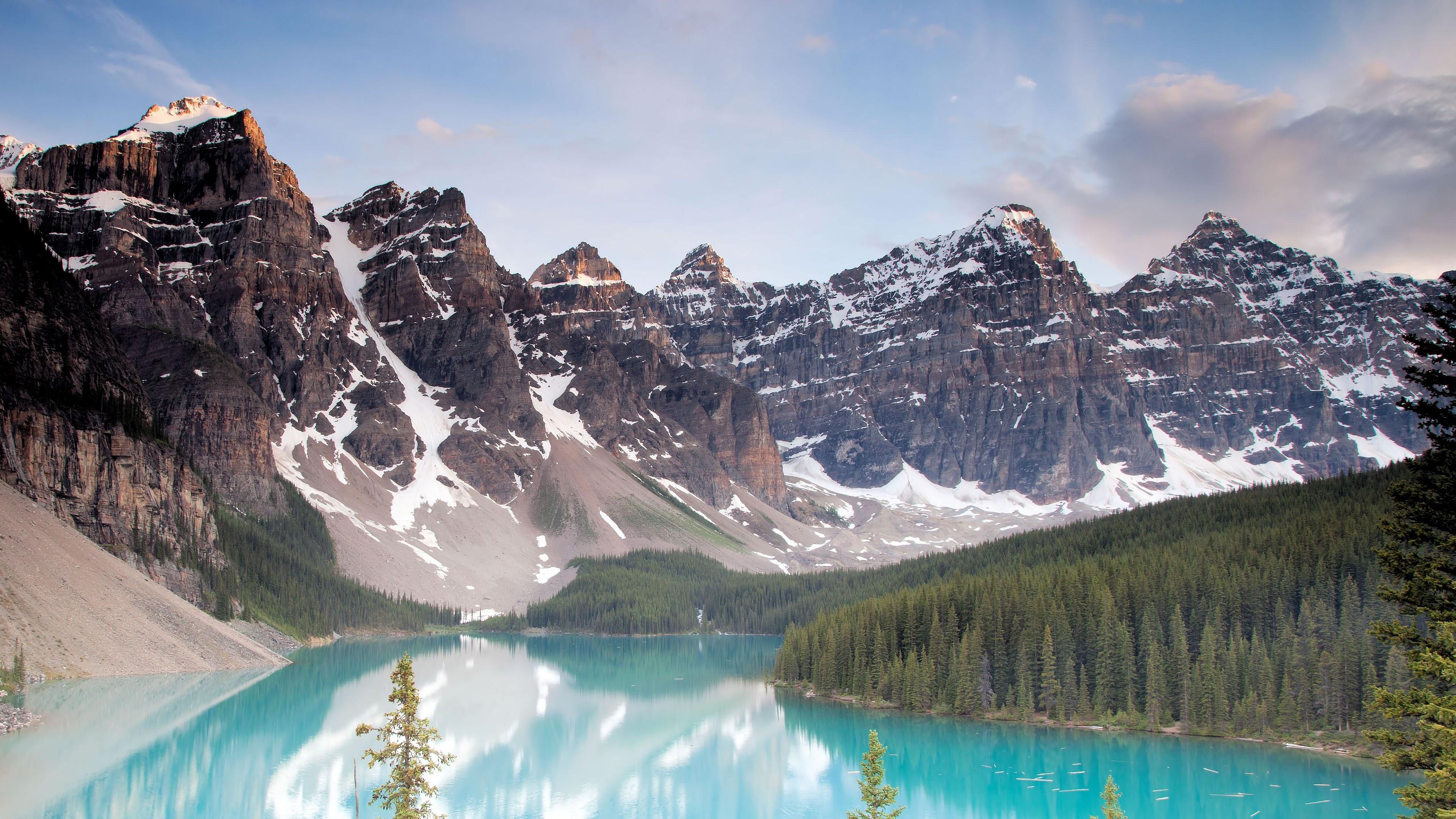 3840x2160 Moraine Lake National Park Canada Scenery Mountain LandscapeNature 4K Wallpaper