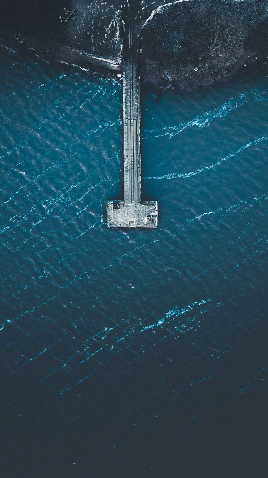 938x1668 Download wallpaper 938x1668 pier, sea, top view, helsinki, finland