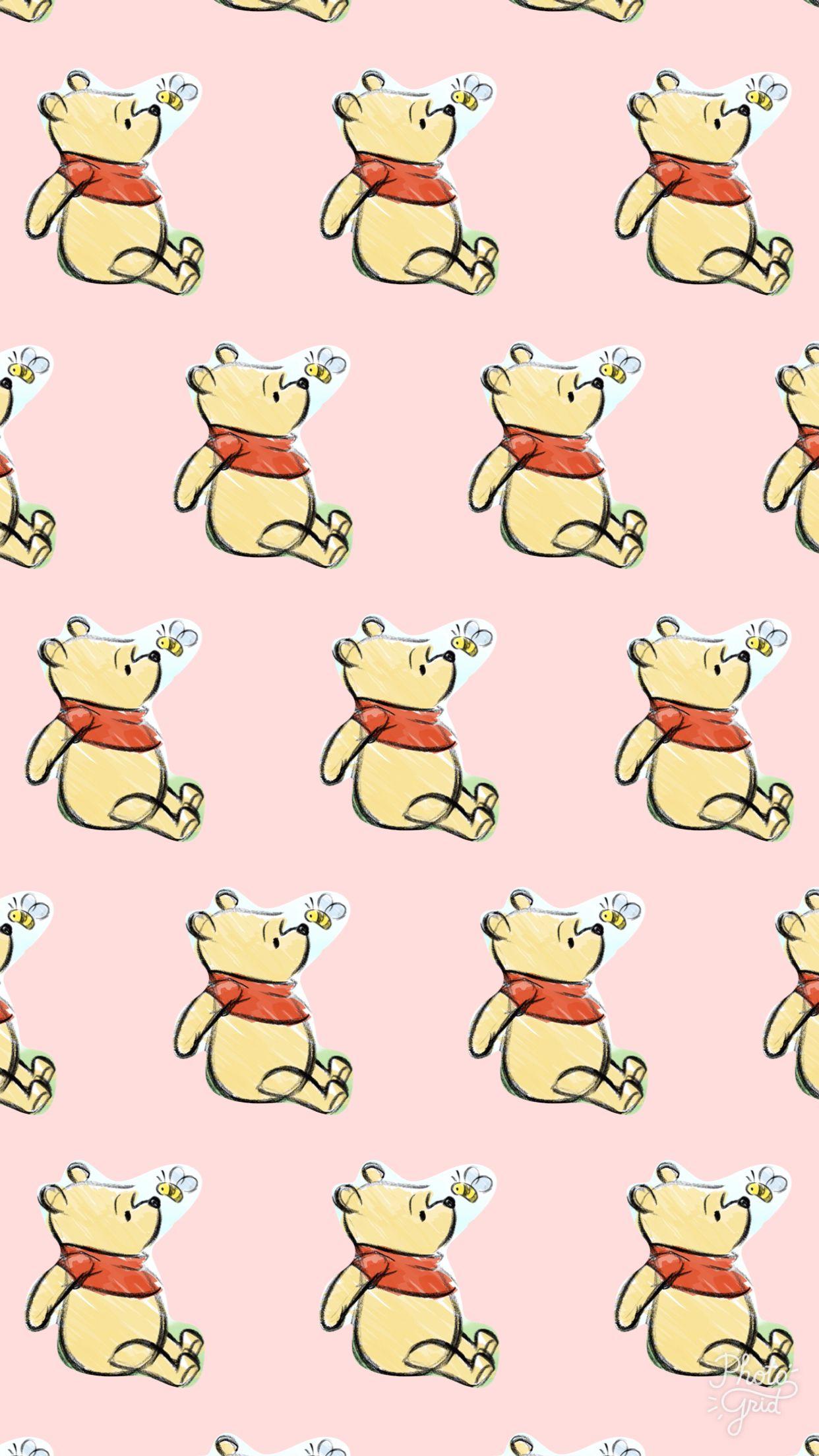 1242x2208 Cute Cartoon Pooh Bear