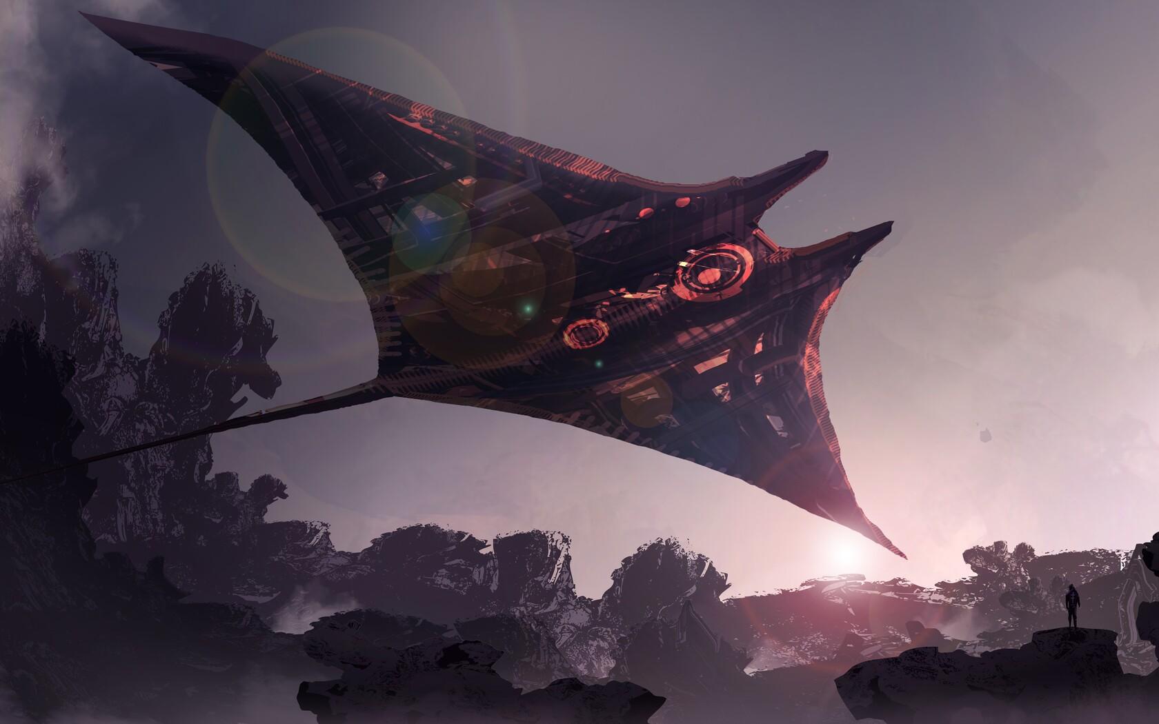 1680x1050 Futuristic Spaceship Science Fiction Digital Art 1680x1050 Resolution HD 4k Wallpaper, Image, Background, Photo and Picture