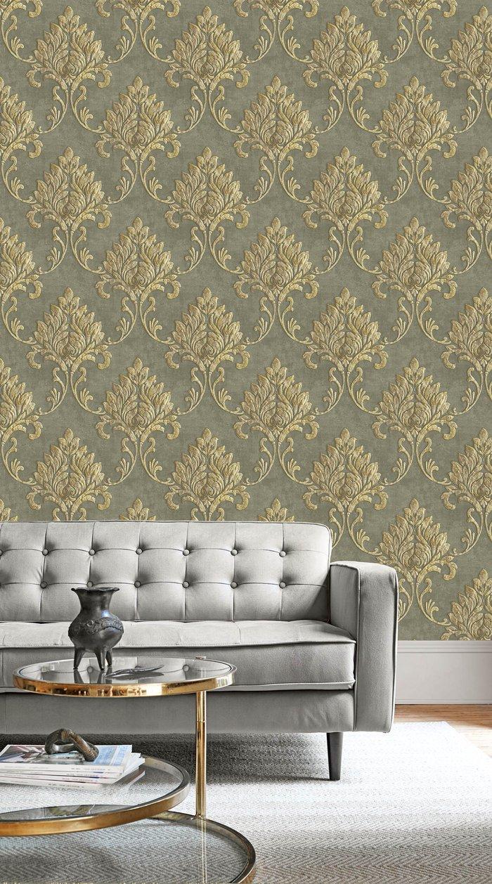700x1258 Seabrook Telluride Gray And Metallic Gold Wallpaper