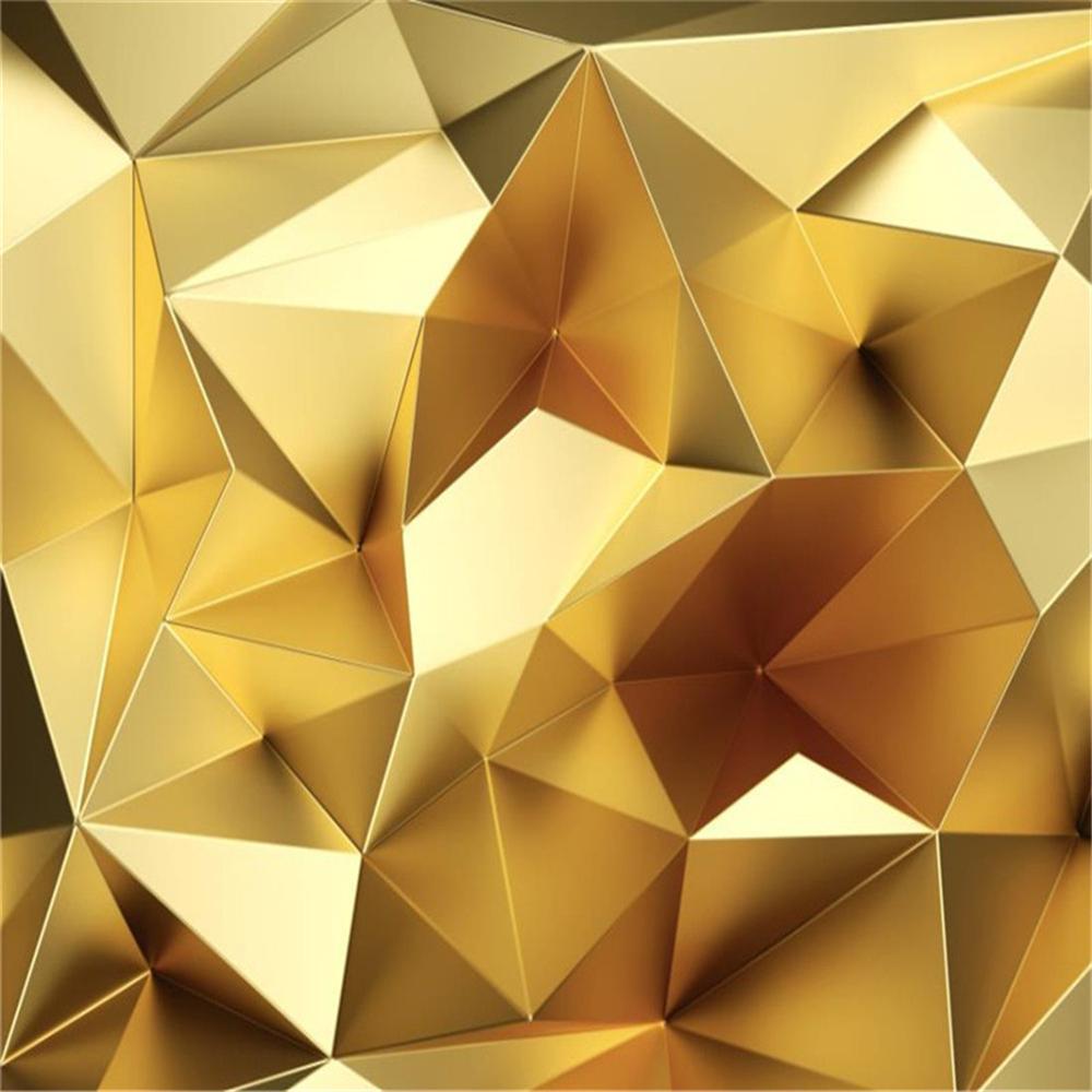 1000x1000 Custom 3D Wallpaper Luxury Gold Geometric Polygon Stereo European Living Room Bedroom Home Decor Painting Mural Wallpaper From Yunlin $10.2