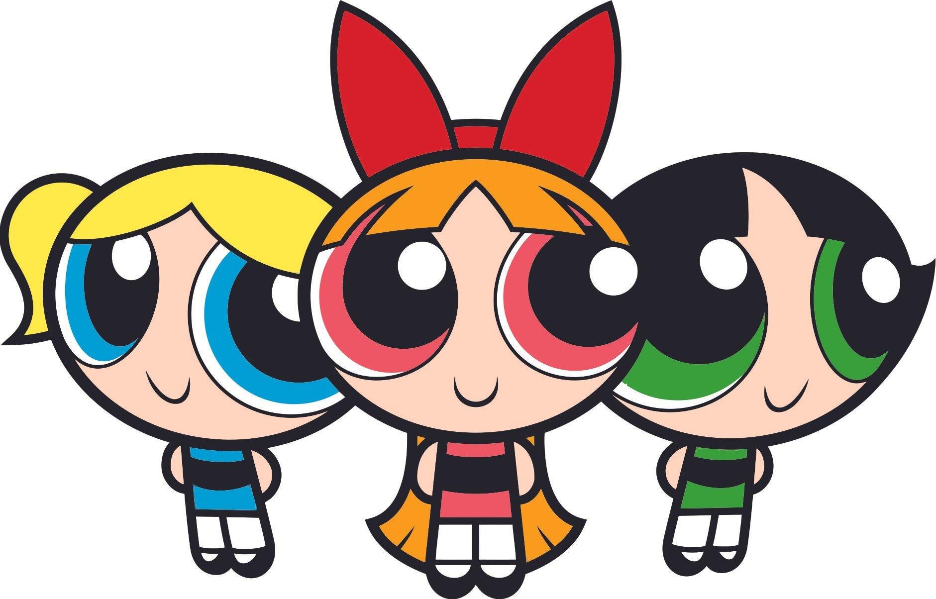 1881x1204 Design With Vinyl The Powerpuff Girls Blossom, Bubbles and Buttercup Wall Decal