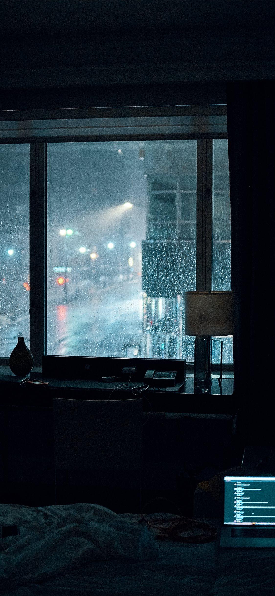 1125x2436 Rainy Nights in NYC iPhone X Wallpaper Free Download