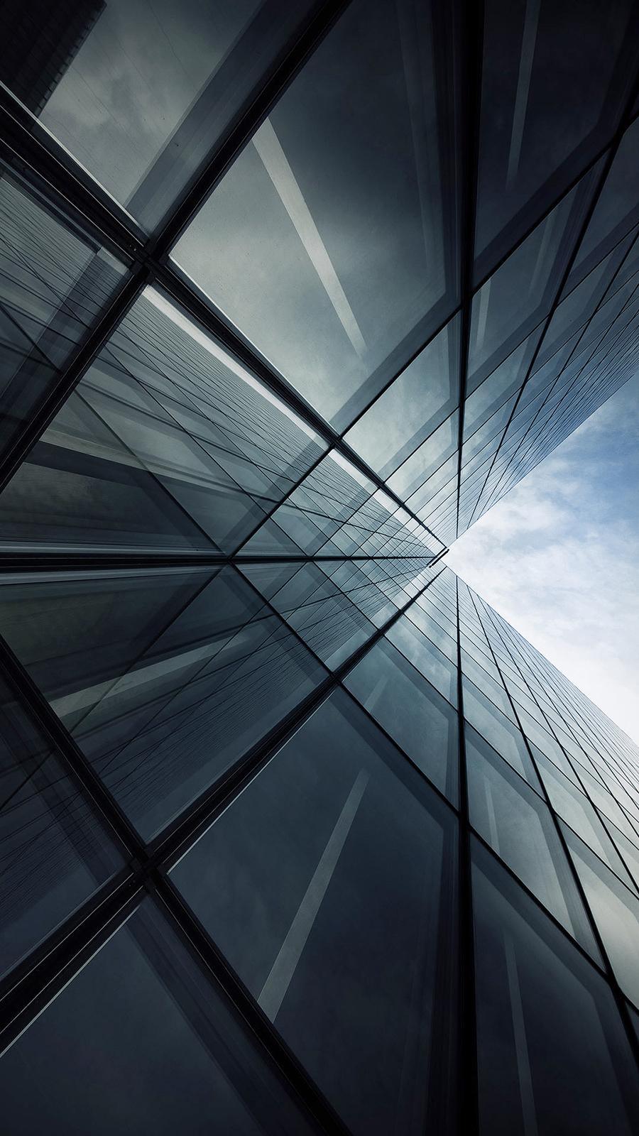 900x1600 Tall Glass Building Look Up Grey Android Wallpaper