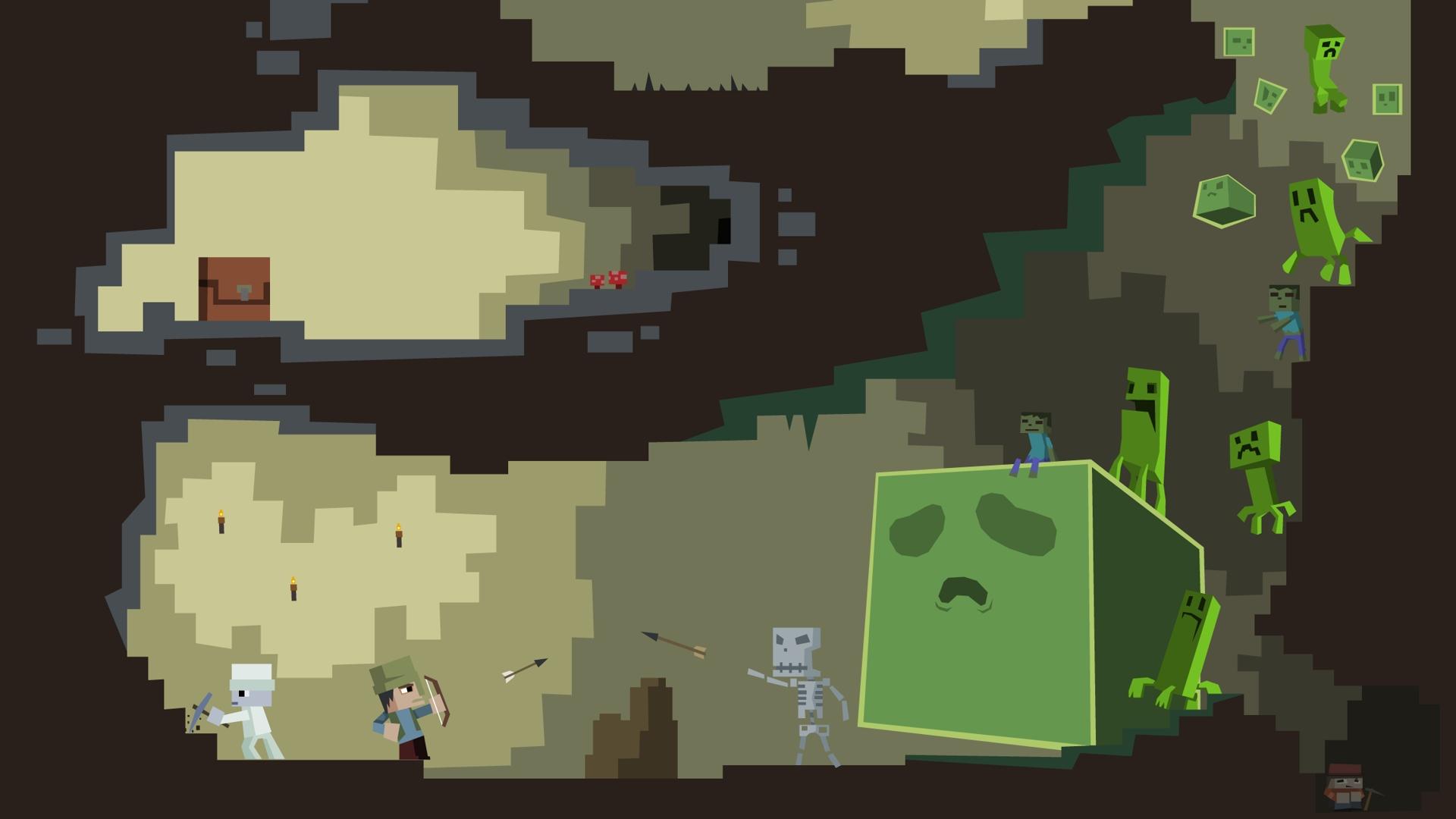 1920x1080 cartoons video games zombies funny creeper skeletons minecraft drawn mining 1920x1080 wallpaper