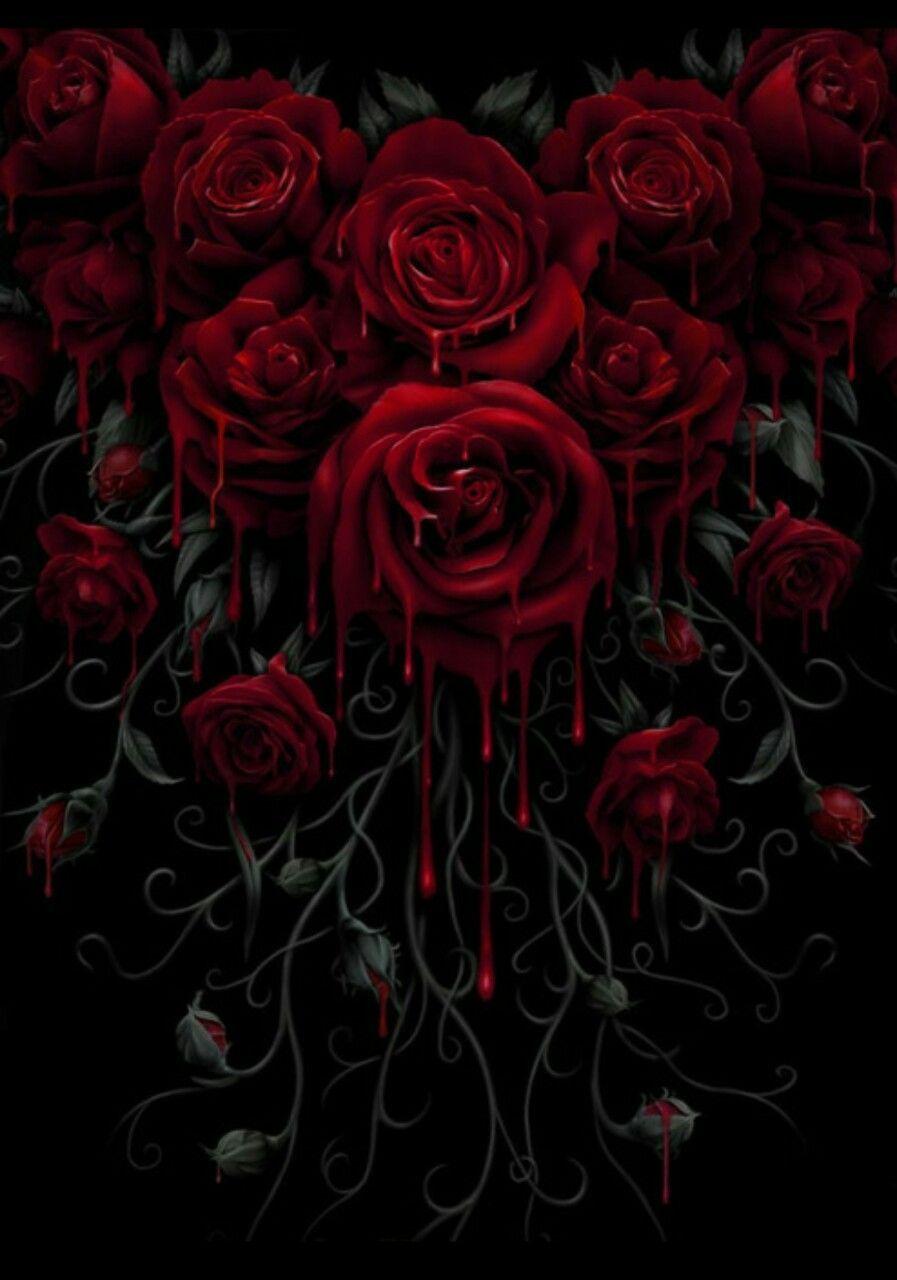 897x1280 Black Gothic Rose Wallpaper