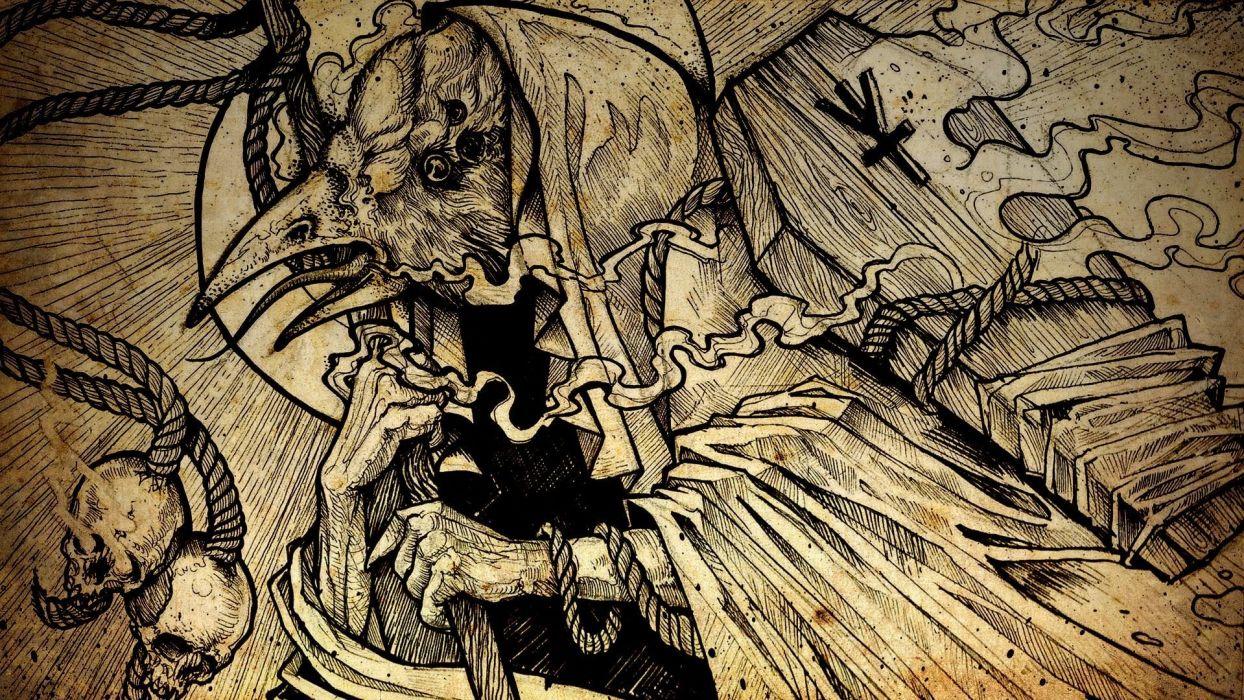 1244x700 DEATH METAL black heavy dark horror evil poster reaper crow raven gothic wallpaperx1080