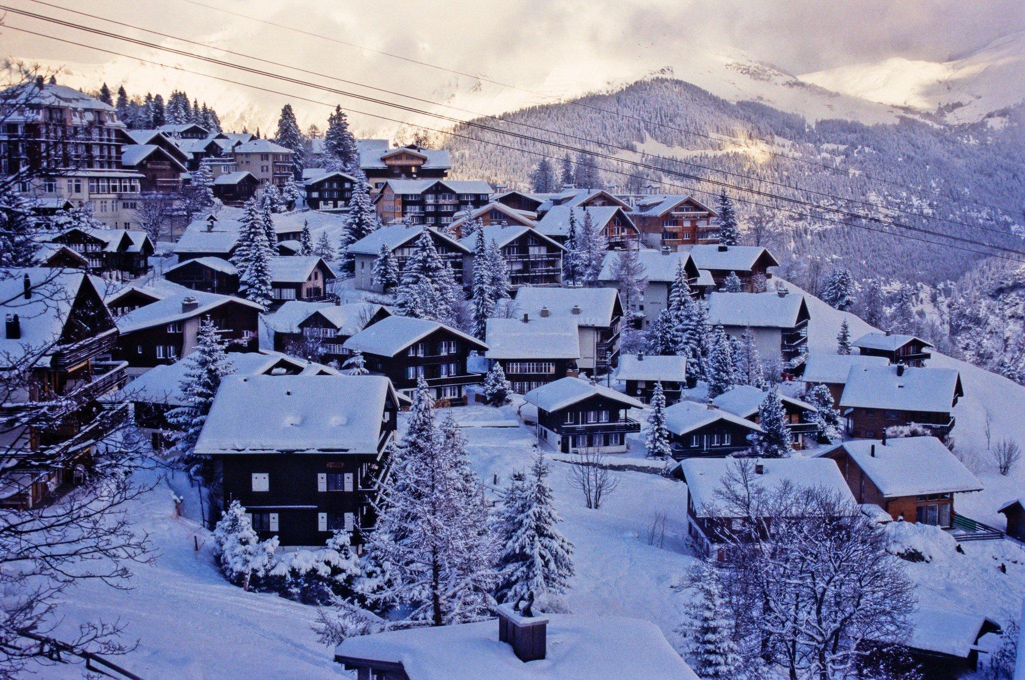 2048x1359 urban snow switzerland wallpaper