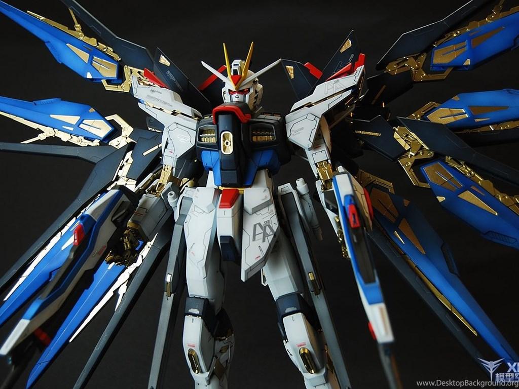 1024x768 PG ZGMF X20A Strike Freedom Gundam: Improved! Painted Build. Desktop Background