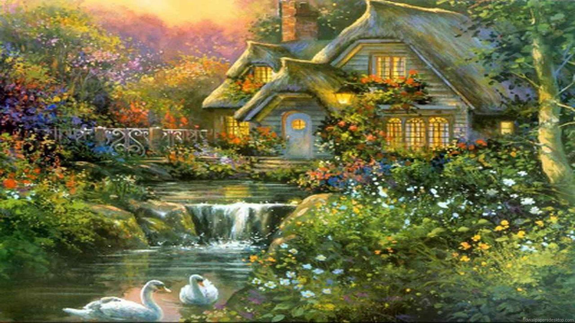 1920x1080 Thomas Kinkade Paintings Wallpaper. Thomas Kinkade Wallpaper, Paintings, Art, HD, Desktop, Thoma. Kinkade paintings, Thomas kinkade paintings, Thomas kinkade art
