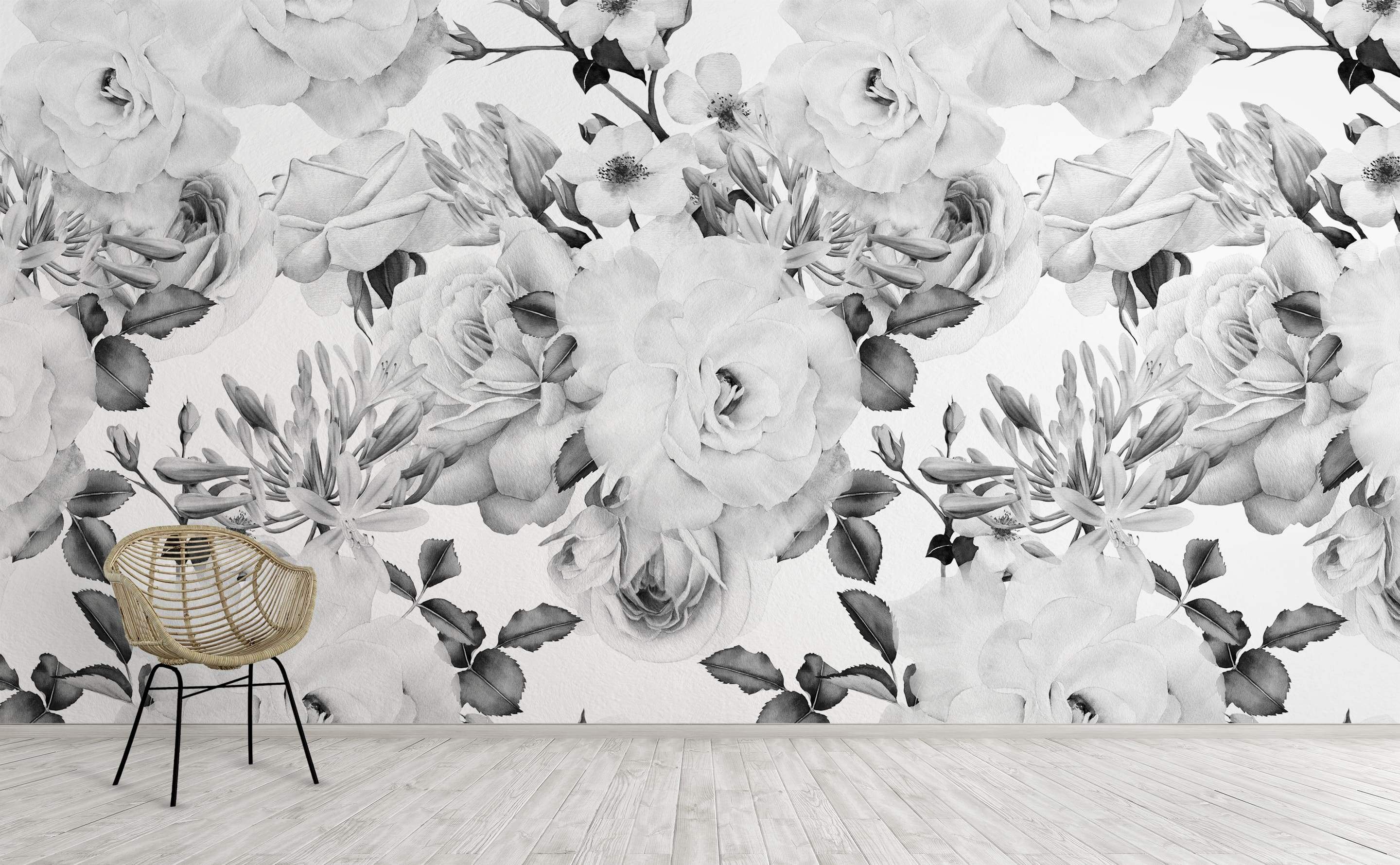 2880x1780 Black & White Flowers