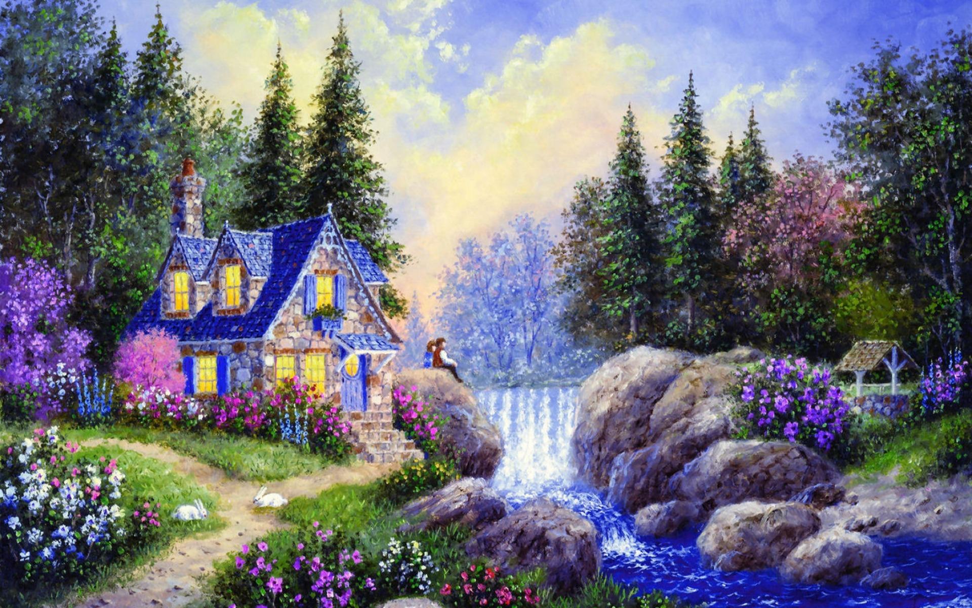 1920x1200 Cottage Wallpaper HD Wallpaper