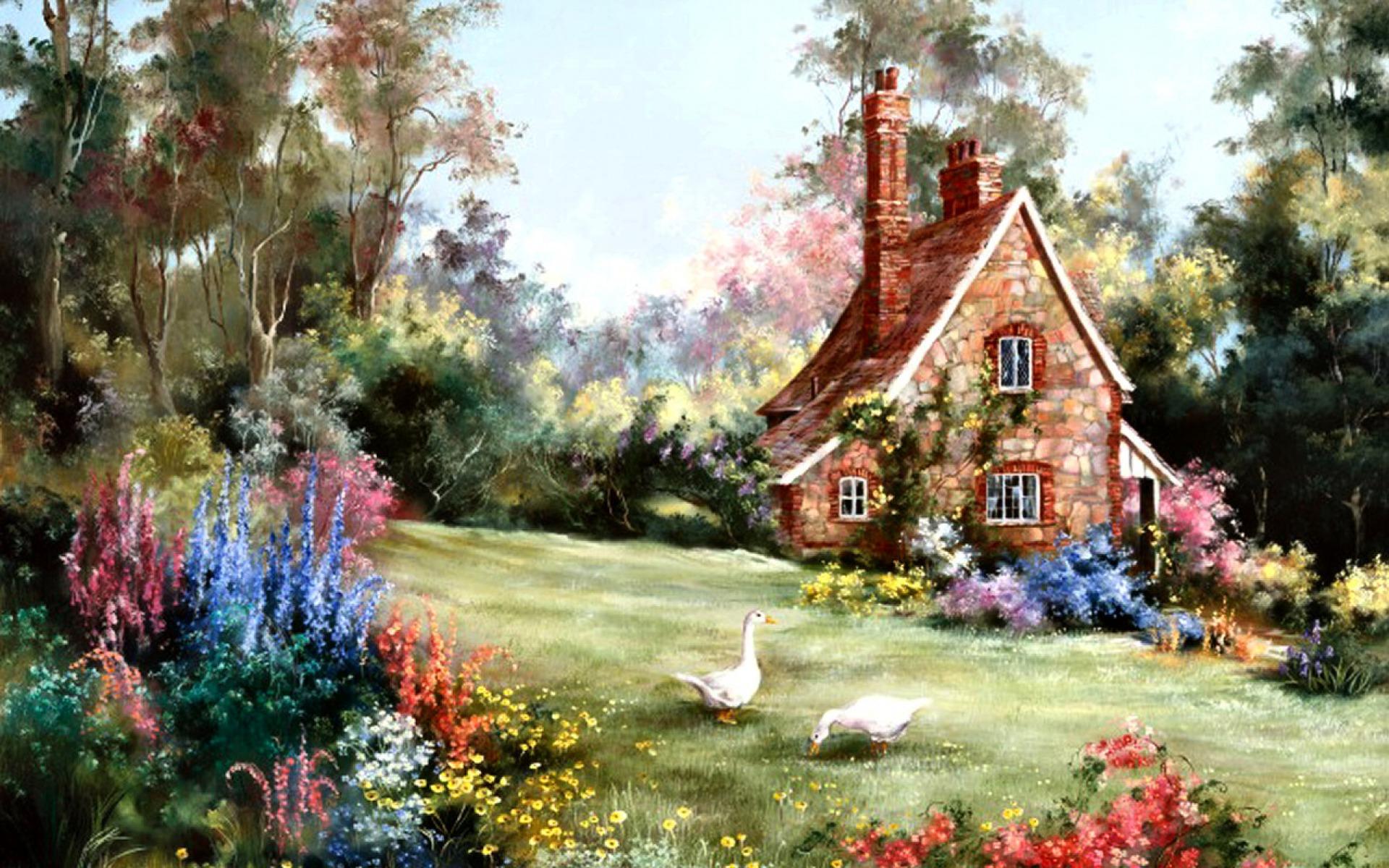 1920x1200 Quaint Stone Cottage wallpaper. Quaint Stone Cottage