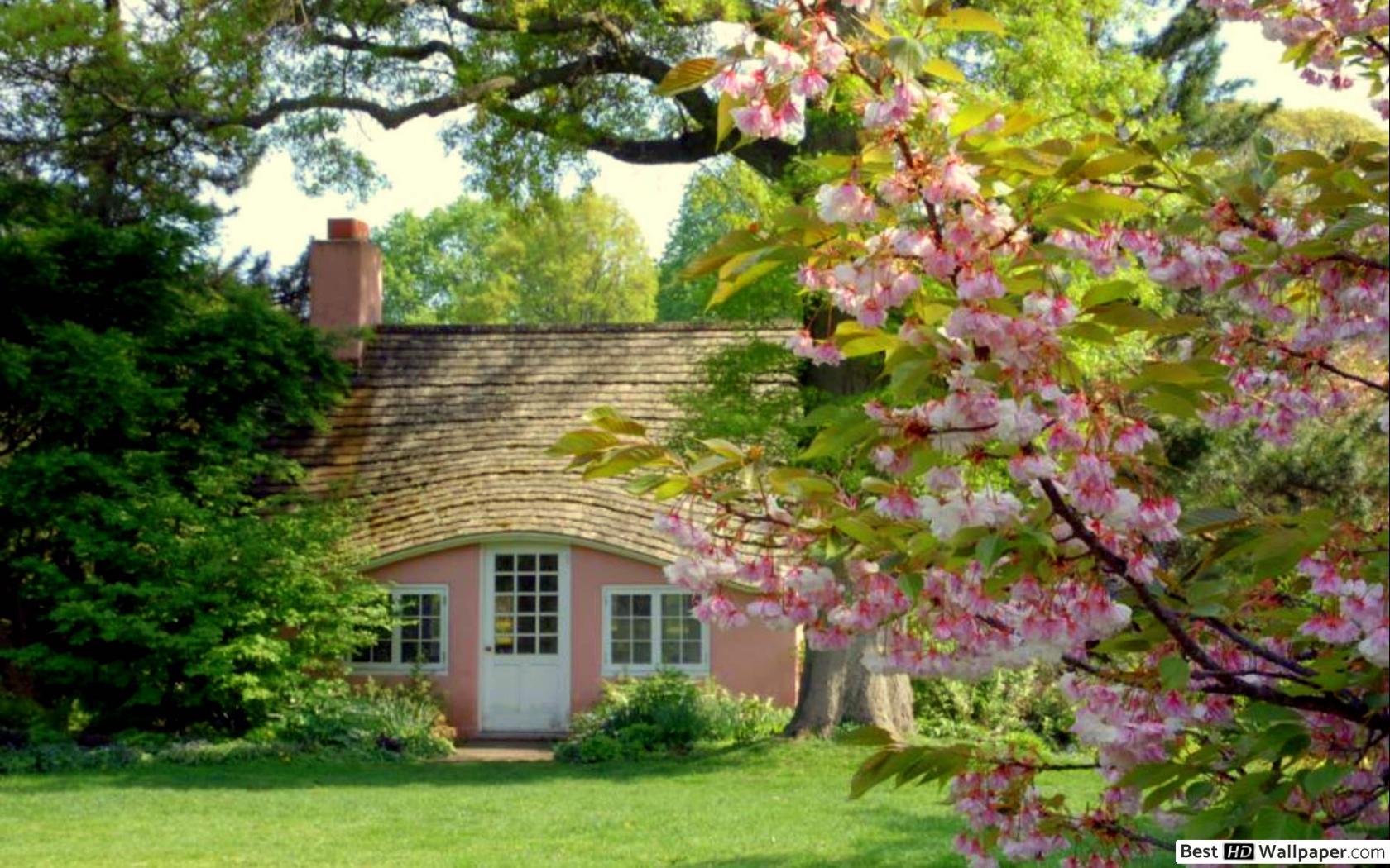 1680x1050 Pink Cottage HD wallpaper download