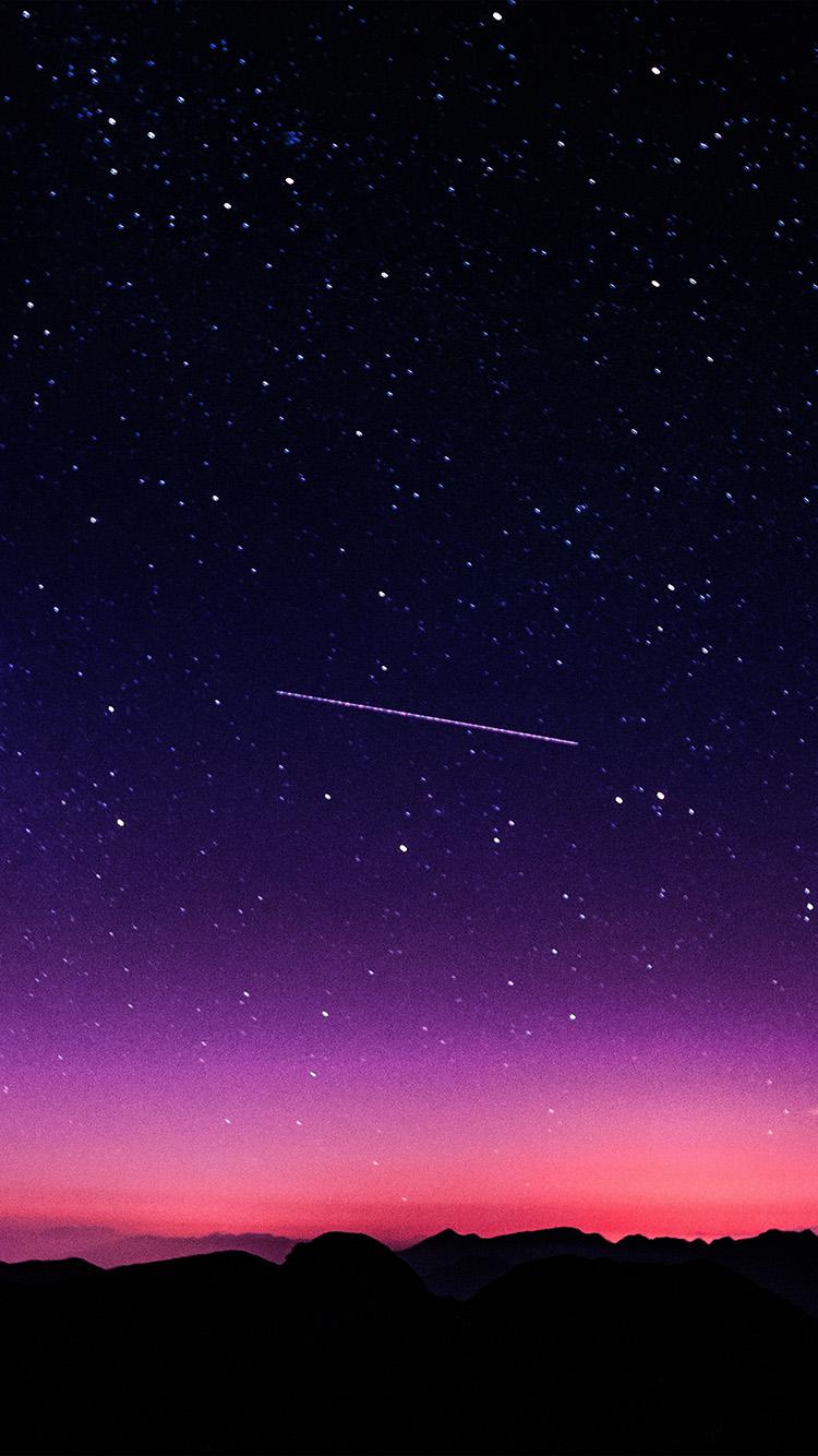 750x1334 Star Galaxy Night Sky Mountain Purple Pink Nature Space Wallpaper