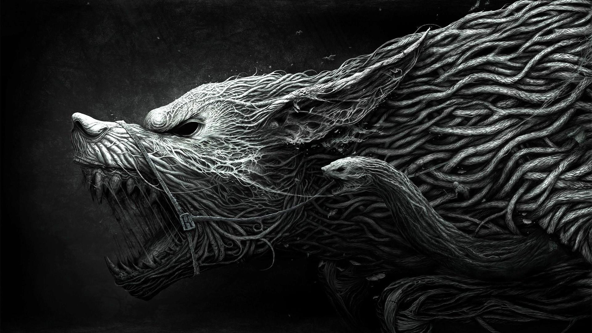 1920x1080 #lycan, #wolf, #werewolf, #Dark, #magic, #wolves, #dragon, #fantasy, #art, #blue. Mocah HD Wallpaper