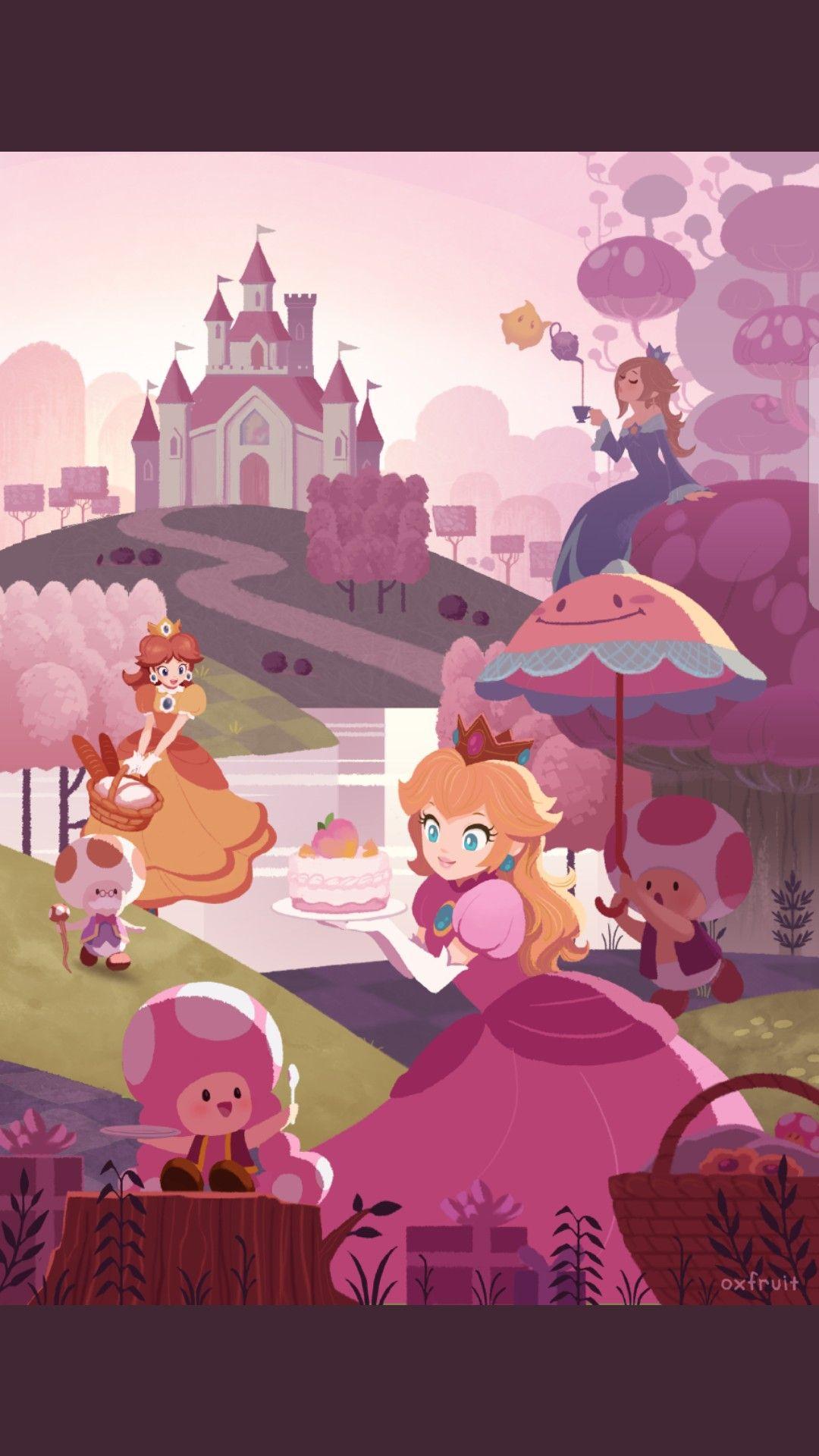 1080x1920 The mushroom kingdom. Super mario art, Peach mario, Super mario