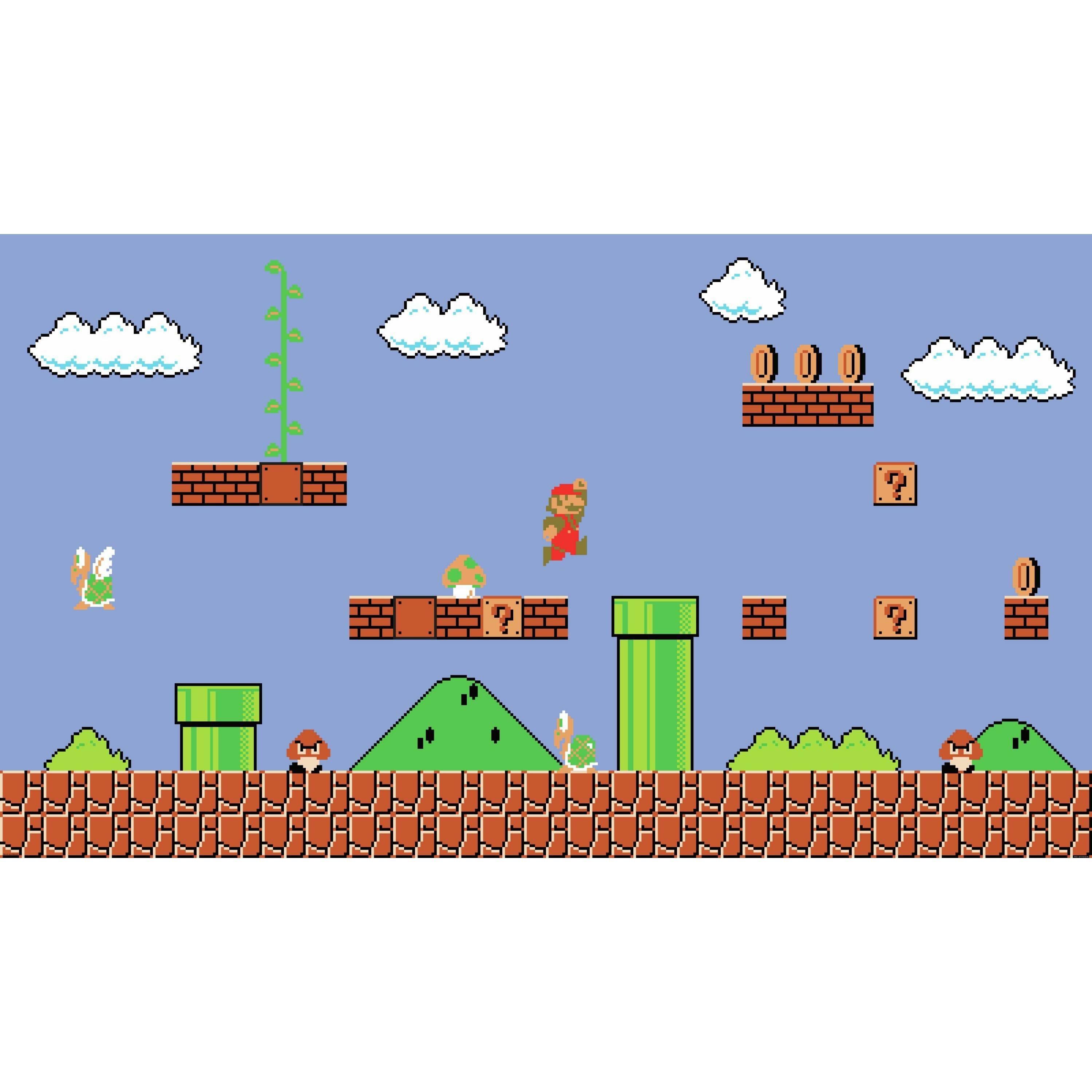 3000x3000 Room Mates Nintendo Retro Super Mario 10.5' x 72 Wall Mural & Reviews
