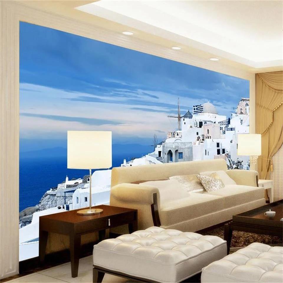 960x960 photo wallpaper custom 3D mural living room India seaside landscape painting sofa TV background non woven wallpaper for wall 3D. wallpaper for walls 3D. photo wallpaperwallpaper for walls