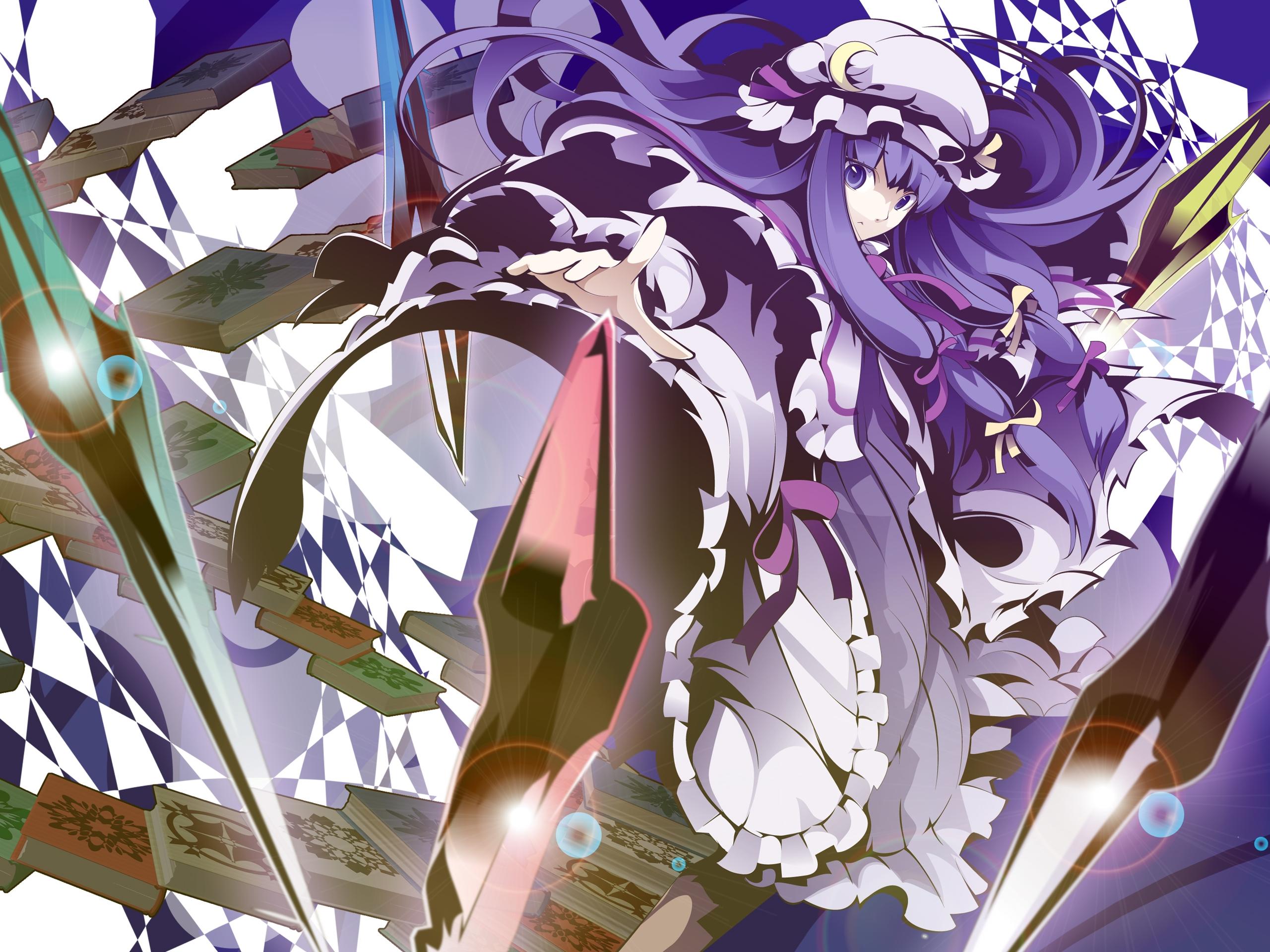 2560x1920 video games touhou purple hair patchouli knowledge hats High Quality Wallpaper, High Definition Wallpaper