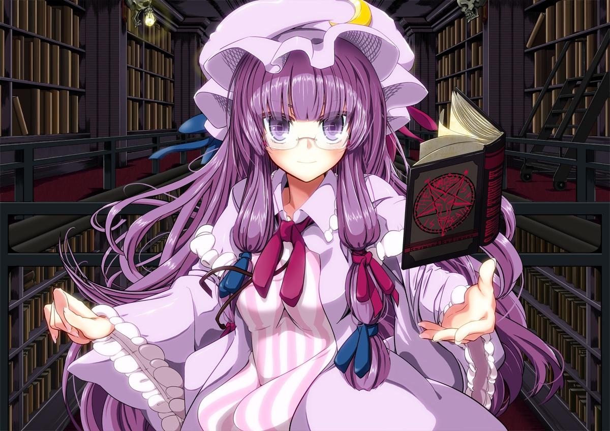 1200x848 book glasses hebata mage patchouli knowledge purple eyes purple hair touhou. konachan.com.com Anime Wallpaper