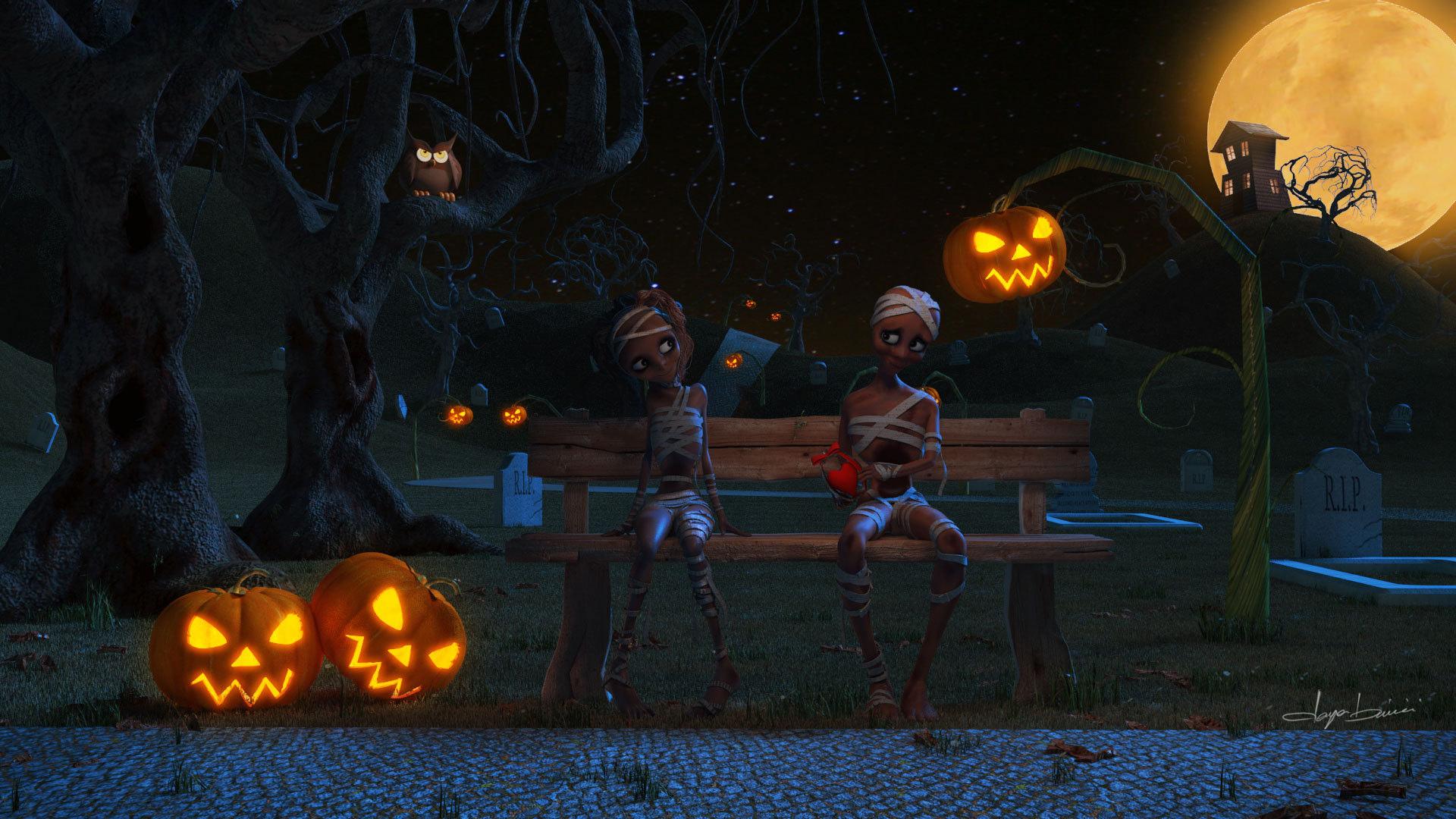 1920x1080 boy, Valentines, Day, Helloween, Halloween, Art Wallpaper HD / Desktop and Mobile Background