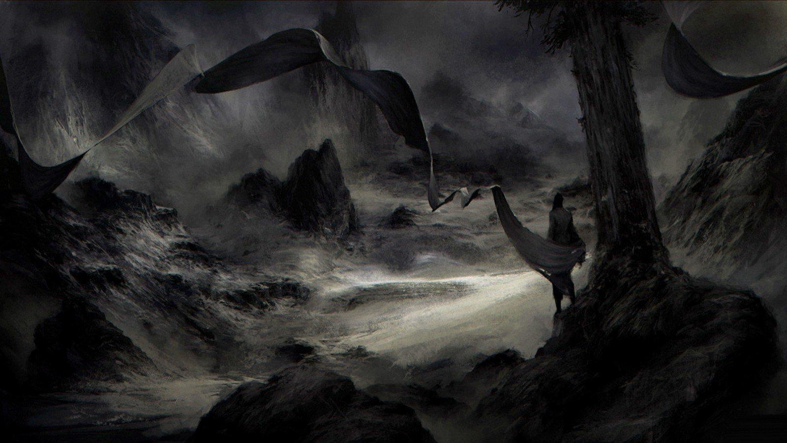 1600x900 black, Dark, Fantasy, Art Wallpaper HD / Desktop and Mobile Background