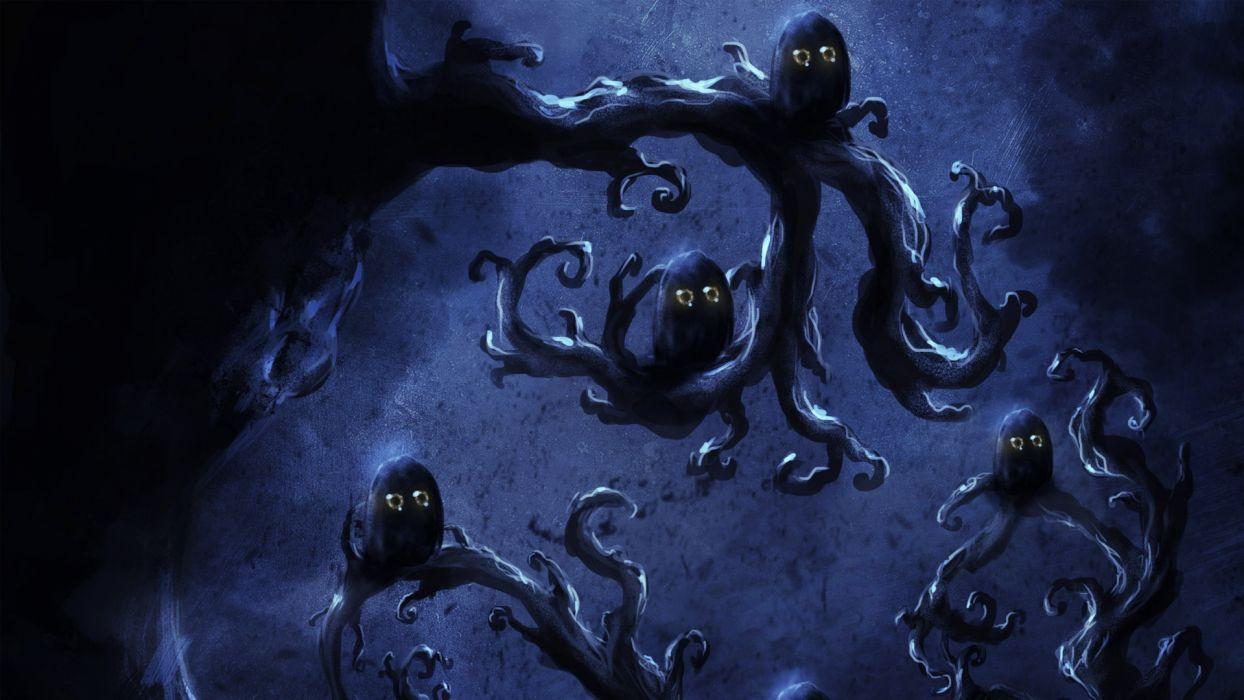 1244x700 Dark horror halloween creatures fantasy art wallpaperx1080