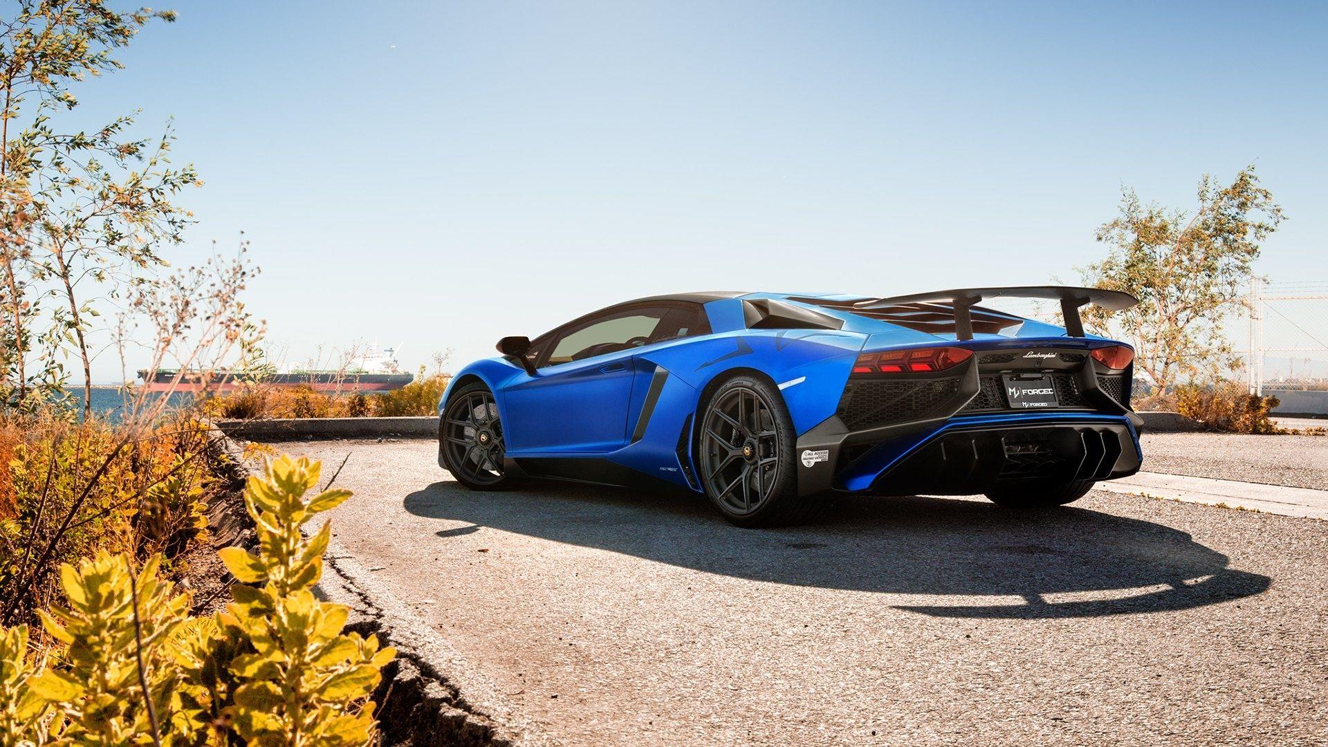 1920x1080 Blue Lamborghini Aventador Wallpaper. Wallpaper Studio 10