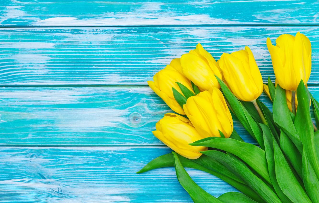 1332x850 Wallpaper flowers, bouquet, yellow, tulips, yellow, wood, flowers, tulips image for desktop, section цветы