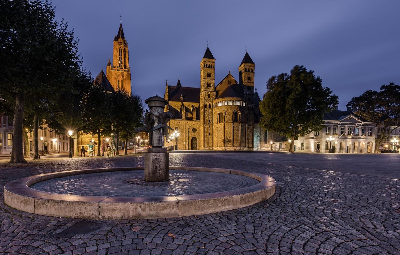 1332x850 Wallpaper area, fountain, Netherlands, Maastricht image for desktop, section город