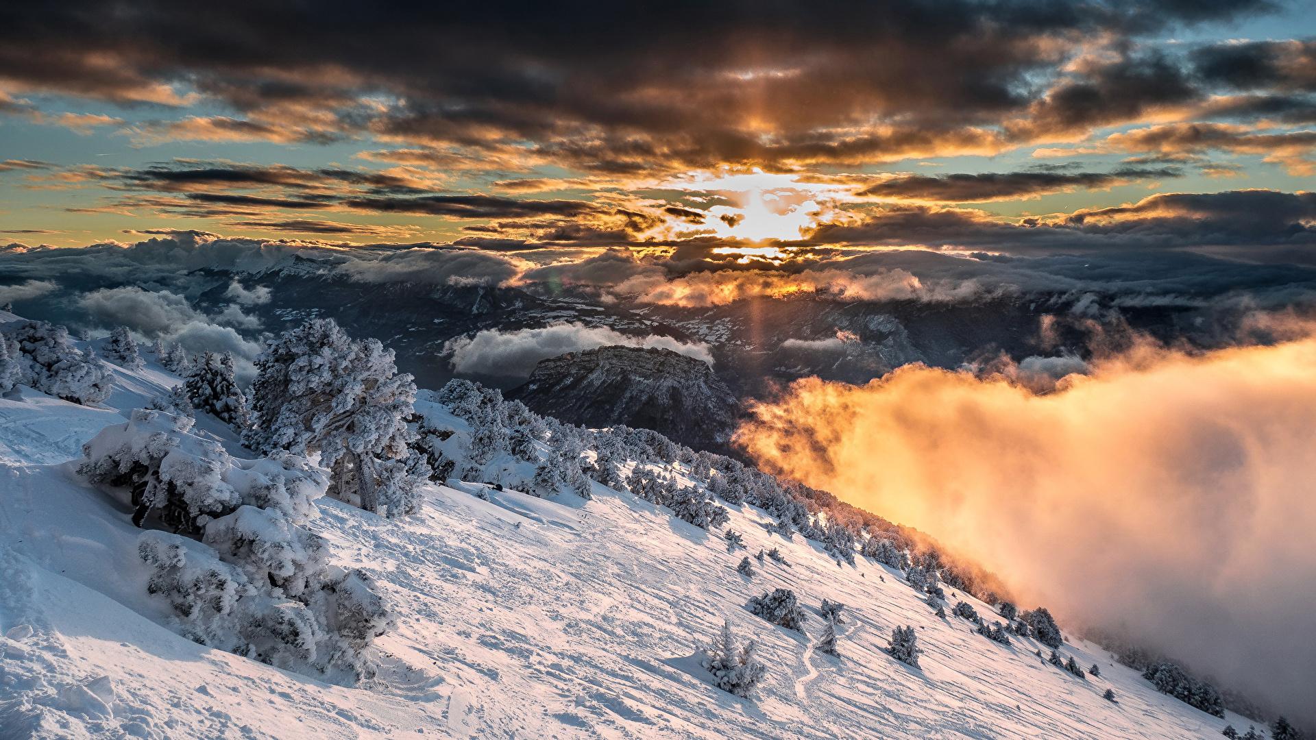 1920x1080 Picture Alps France Sarcenas Spruce Winter Nature 1920x1080