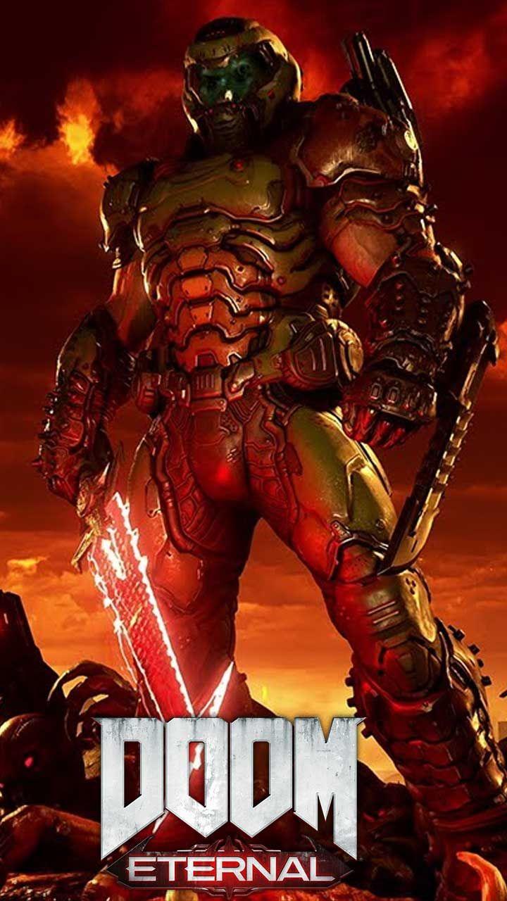 720x1280 Doom eternal wallpaper HD phone background game logo art Monsters on iPhone android lock screen. Doom game, Doom, Marvel superhero posters