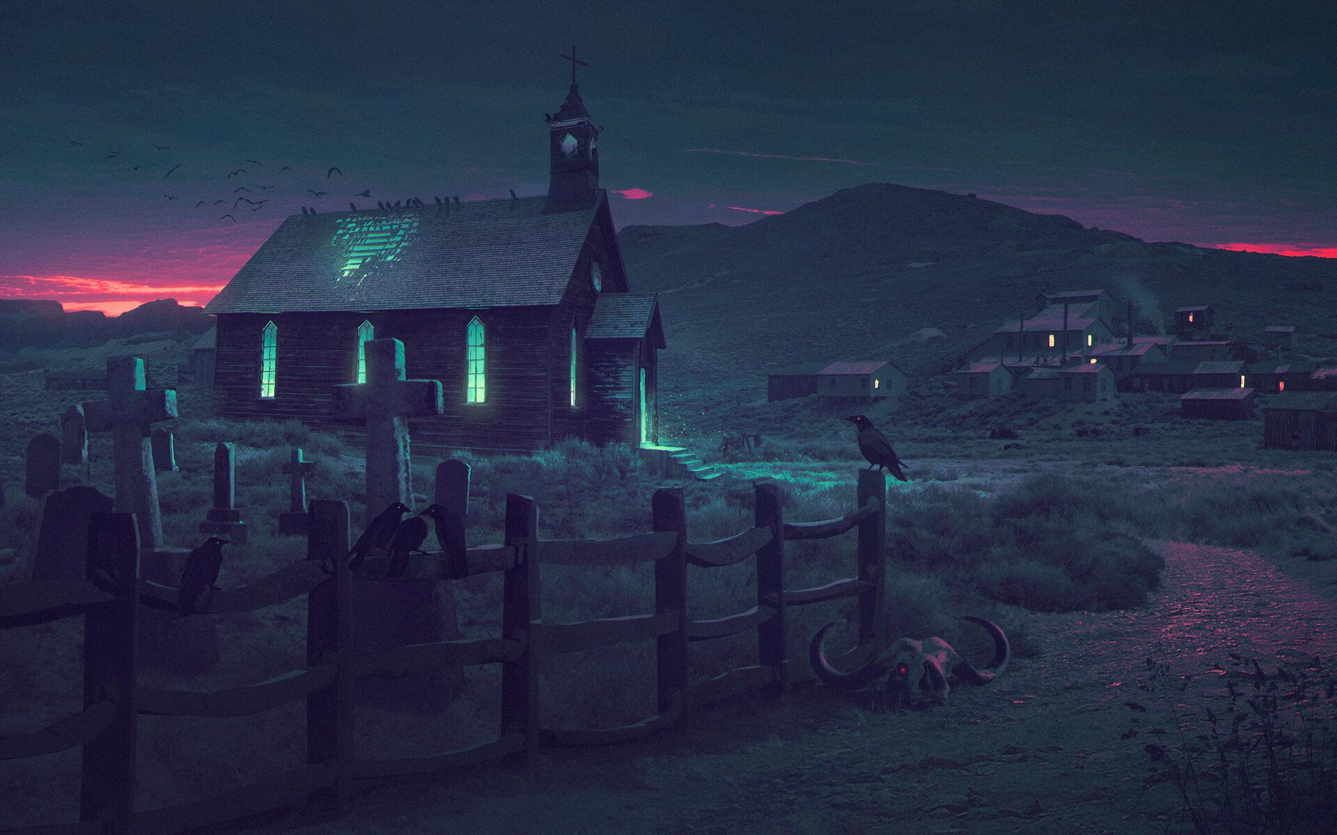 1920x1200 Church Illustration 4k 1080P Resolution HD 4k Wallpaper, Image, Background, Photo and Picture