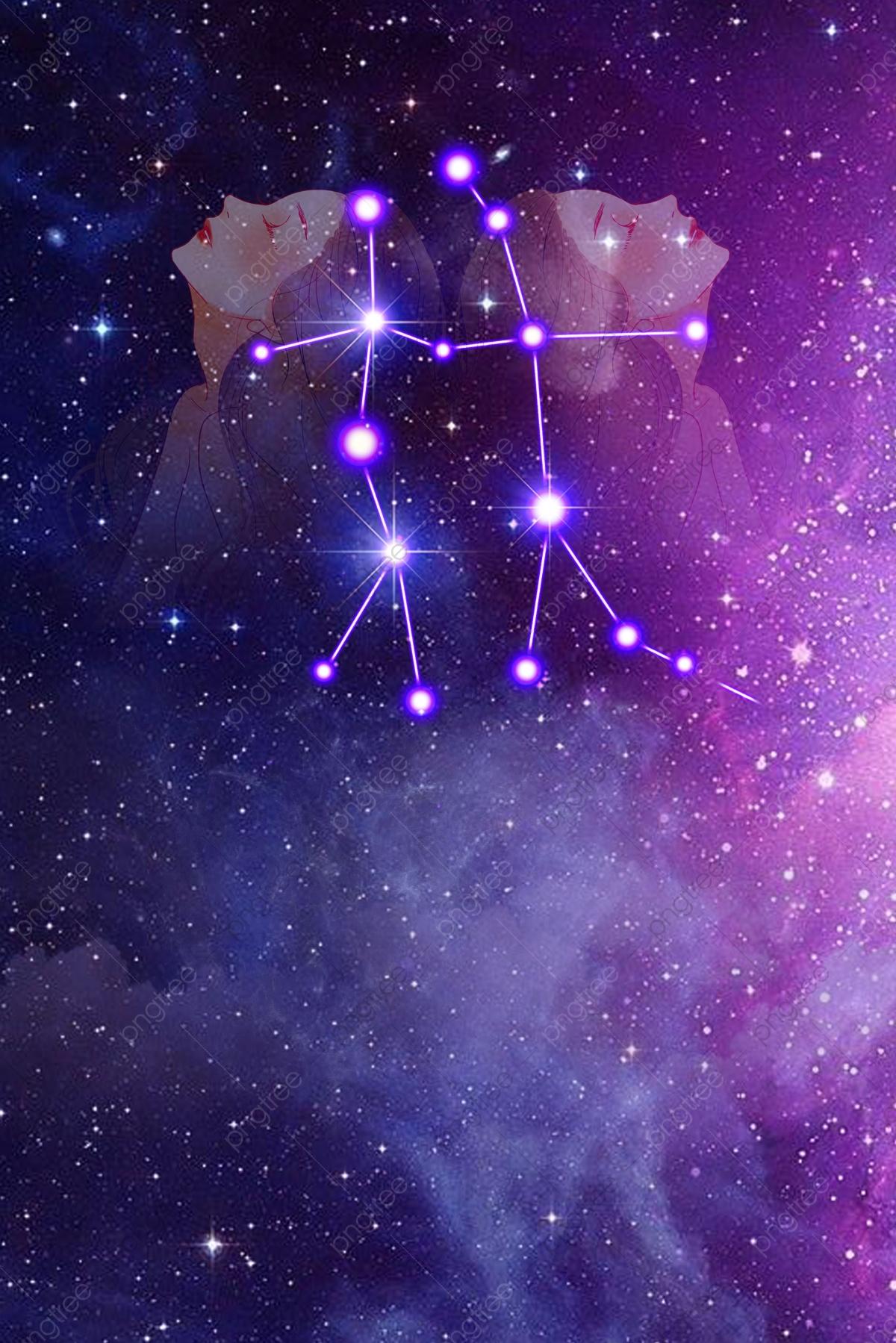 1200x1799 Creative Aesthetic Starry Sky 12 Constellation Gemini Background Synthesis, Constellation, Twelve Constellations, Starry Sky Background Image for Free Download