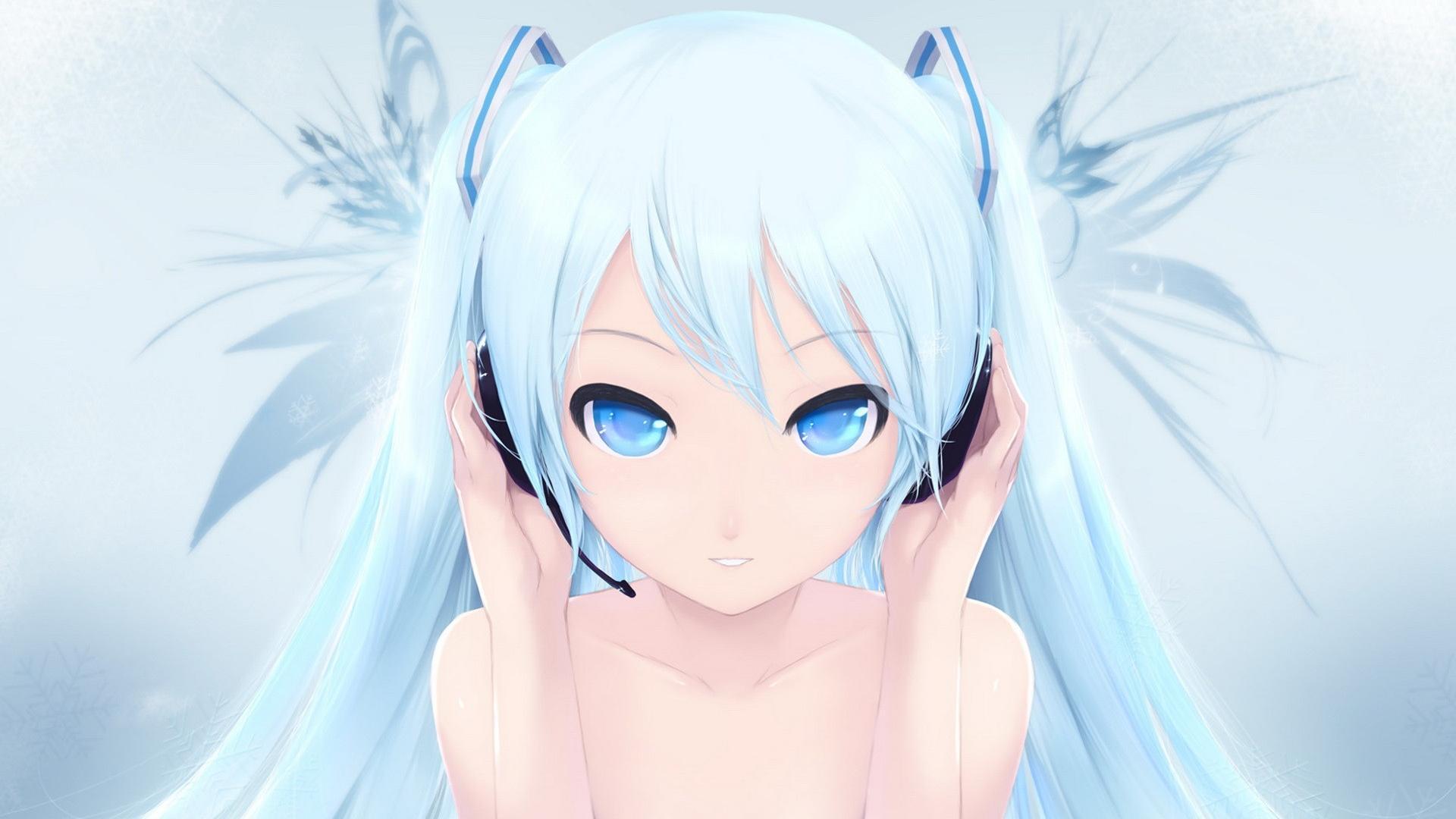 1920x1080 Anime Girl With Headphones HD wallpaper