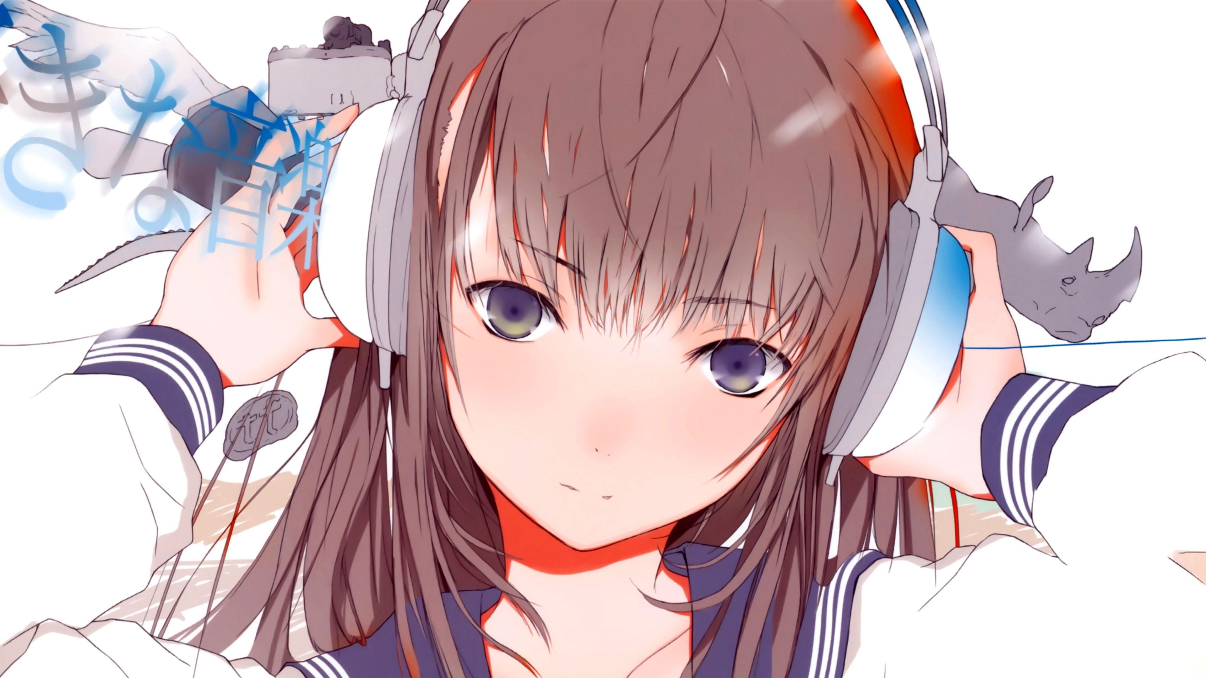 3840x2160 Wallpaper Anime girl, headphone 3840x2160 UHD 4K Picture, Image