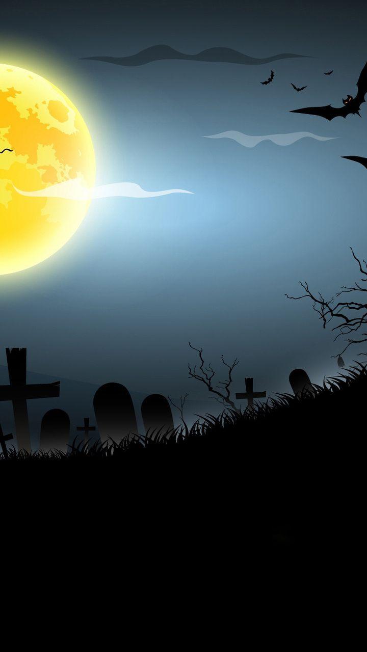 720x1280 Halloween Graveyard Wallpaper