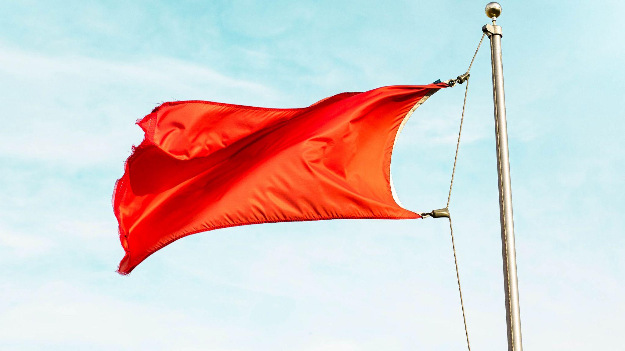 2048x1152 Download wallpaper 2048x1152 flag, red, flagpole, sky ultrawide monitor HD background