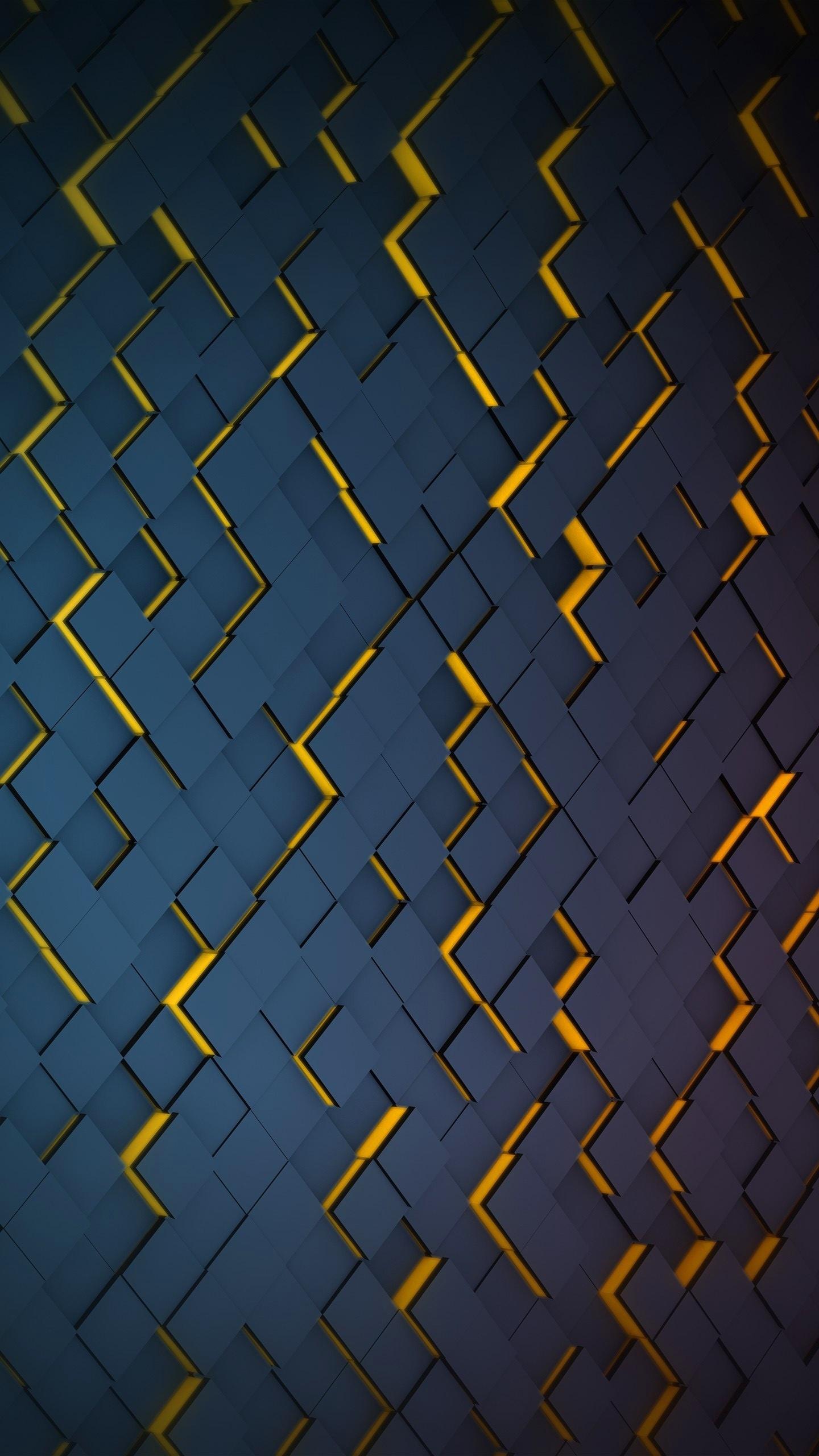 1440x2560 Download 1440x2560 wallpaper grid, black, pattern, yellow glow, qhd samsung galaxy s s edge, note, lg g 1440x2560 HD image, background, 17751