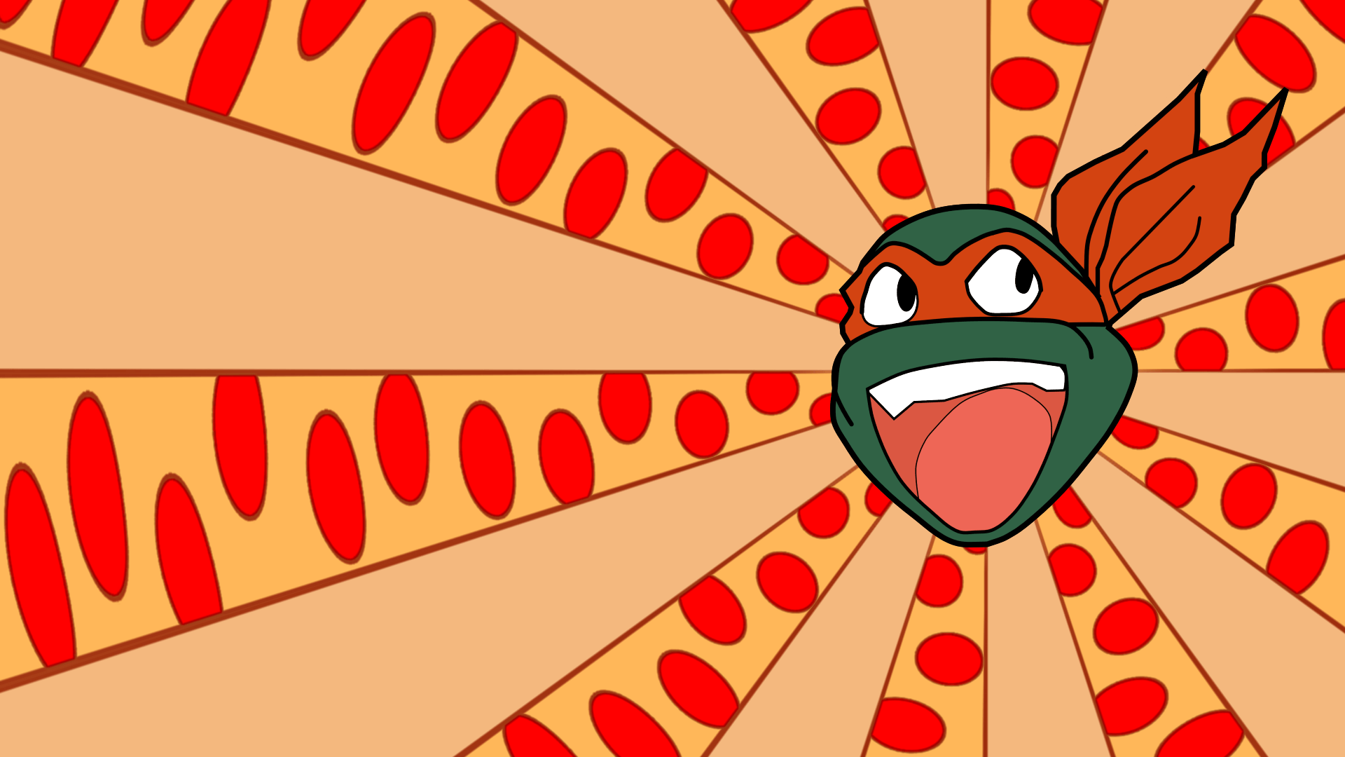 1920x1080 TMNT face Michelangelo wallpaper