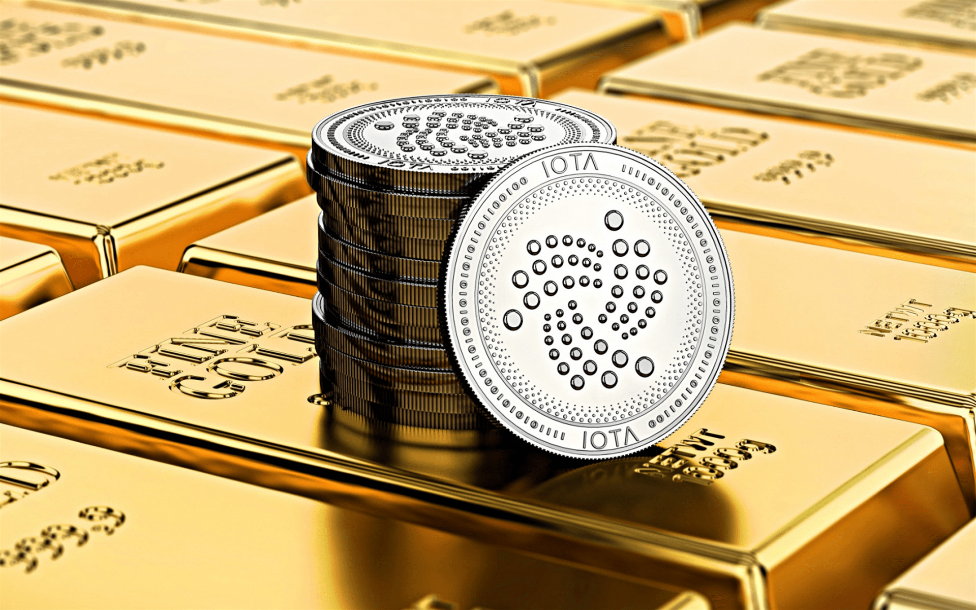 1920x1200 Iota, Cryptocurrency, Silver Coins, Iota Sign, Electronic HD Wallpaper