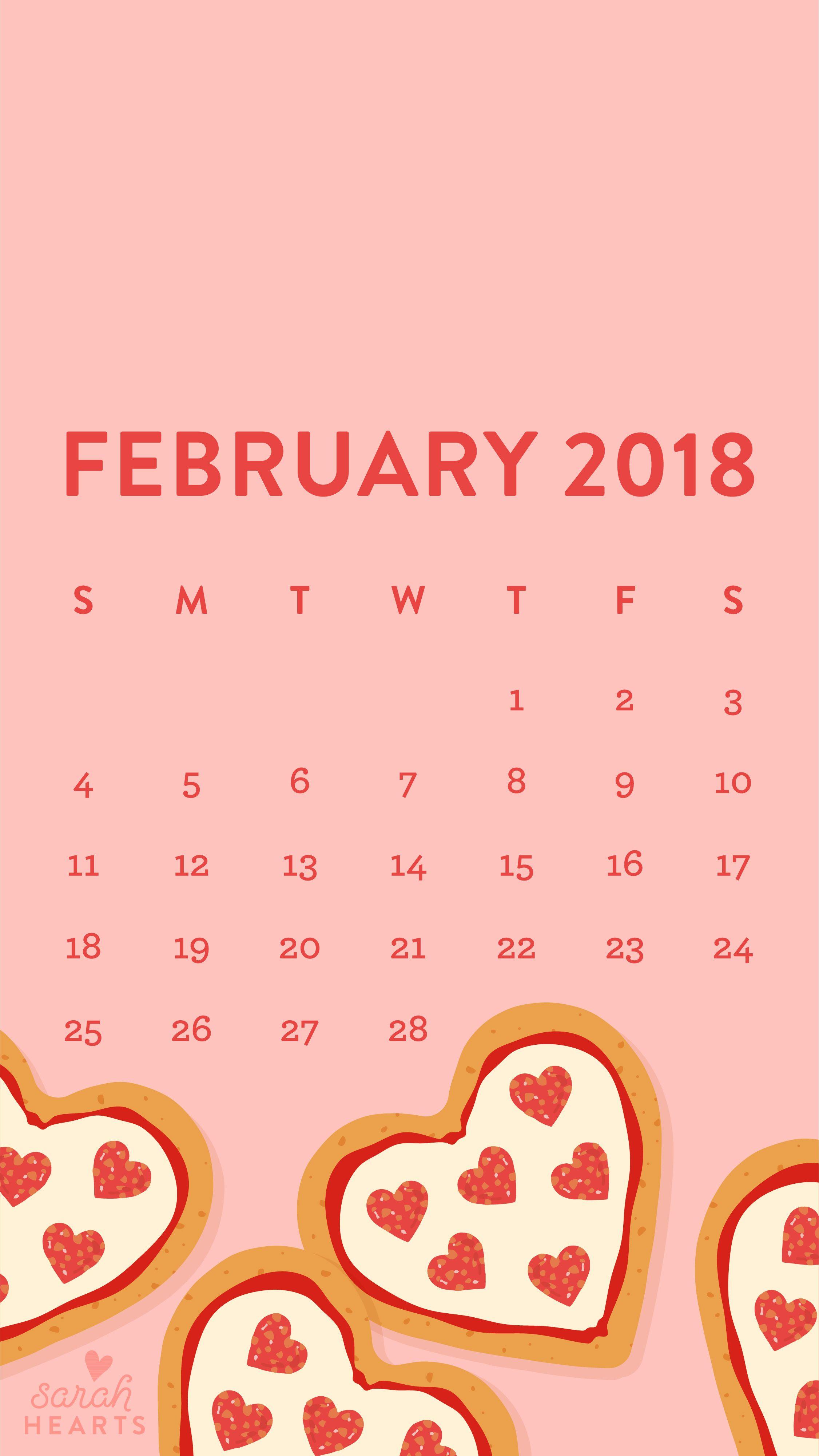 2251x4000 Heart Shaped Pizza February 2018 Calendar Wallpaper