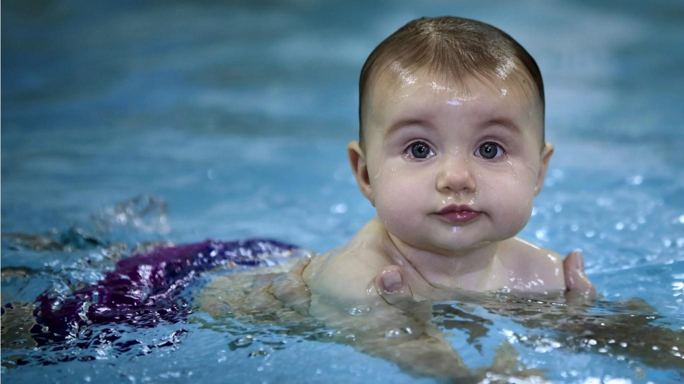 1366x768 Cute Water Baby Wallpaper HD 1366x768. Download wallpaper page