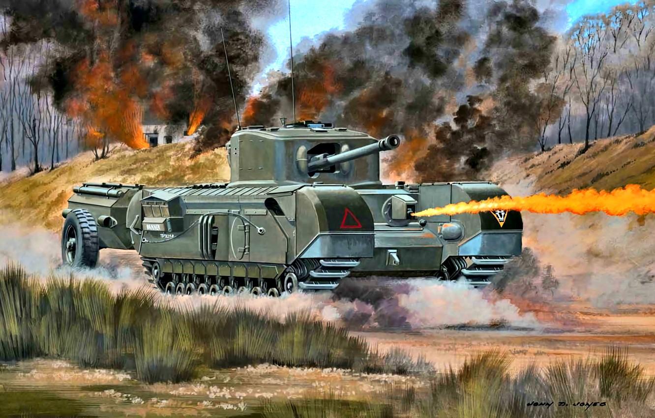 1332x850 Wallpaper tank, The second World war, Churchill, UK, Flamethrower, Churchill Crocodile image for desktop, section оружие